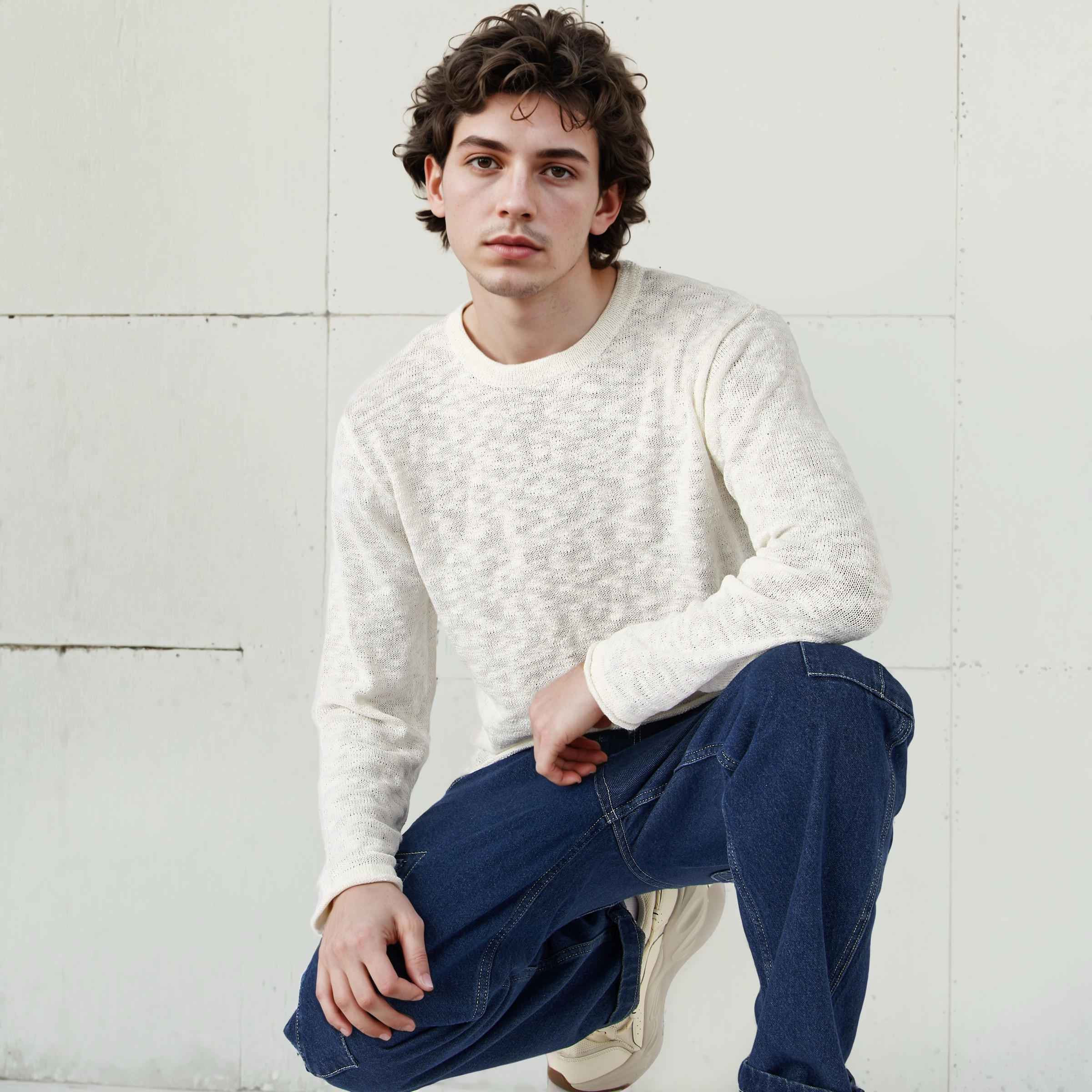 تيشيرت بارز الملمس بياقة ضيقة من لي كوبر-men-clothing-tshirtsandpolos-tshirts-image-6