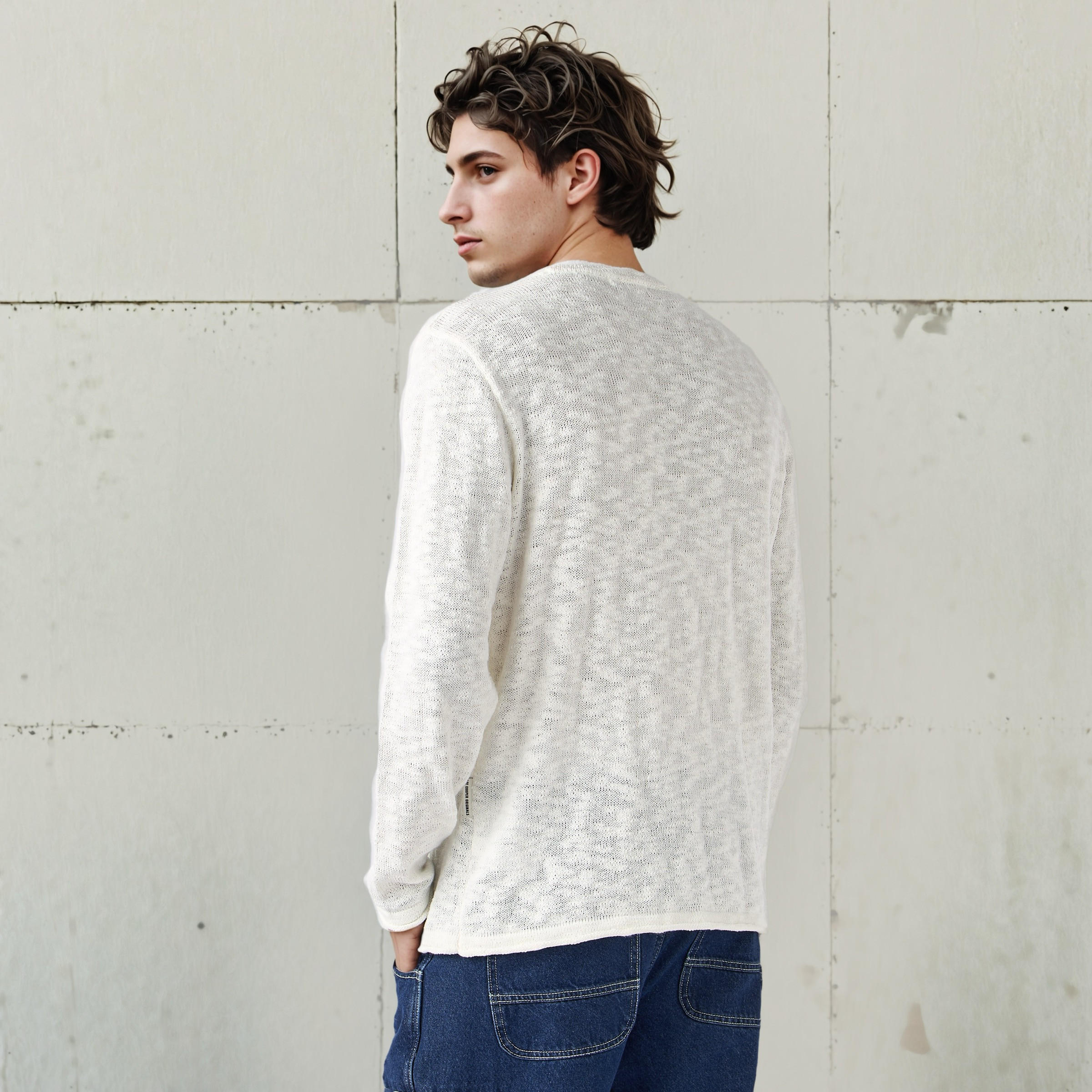 تيشيرت بارز الملمس بياقة ضيقة من لي كوبر-men-clothing-tshirtsandpolos-tshirts-image-4