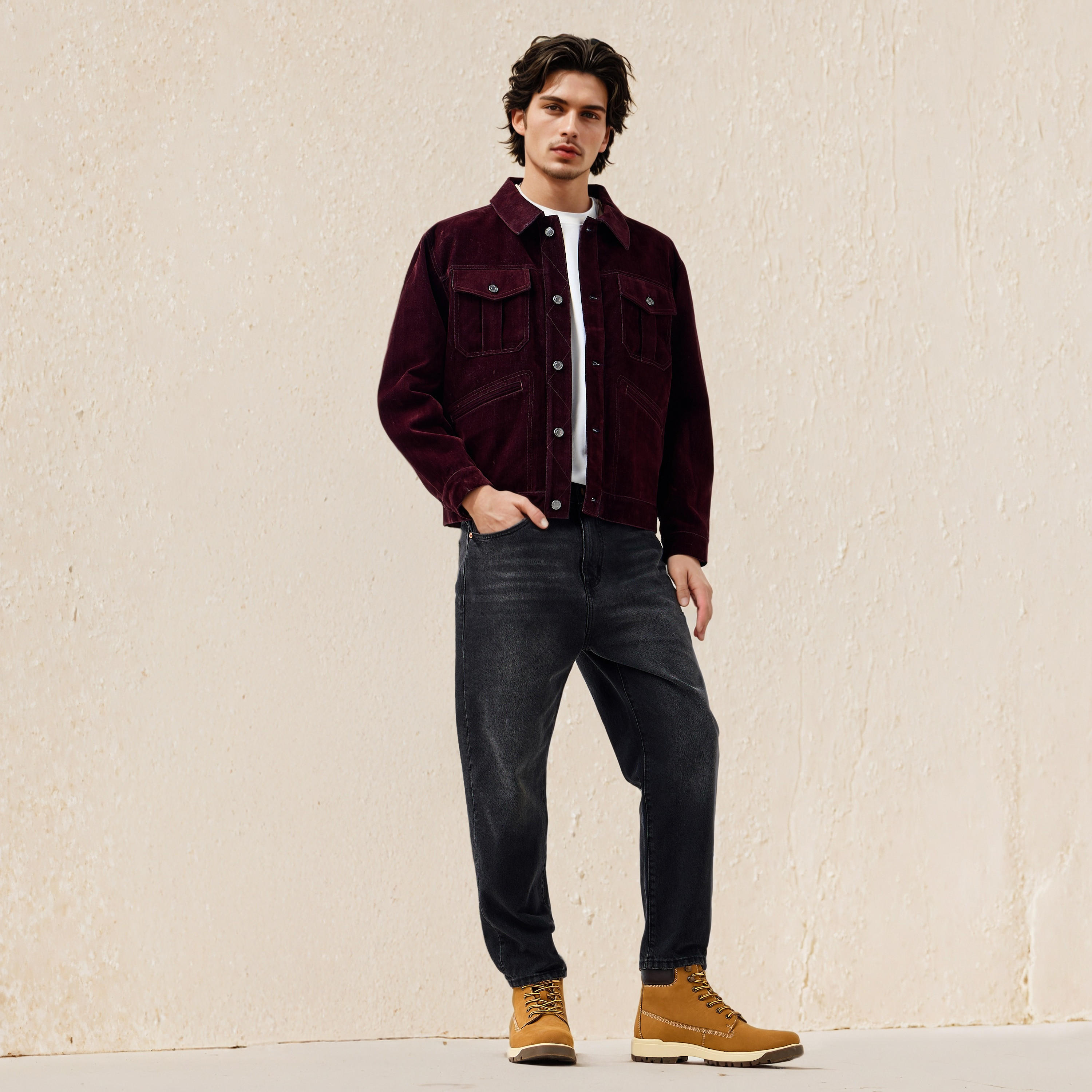 جاكيت تراكر بقصة عادية للرجال من لي كوبر-men-clothing-jacketsandblazers-jackets-image-4