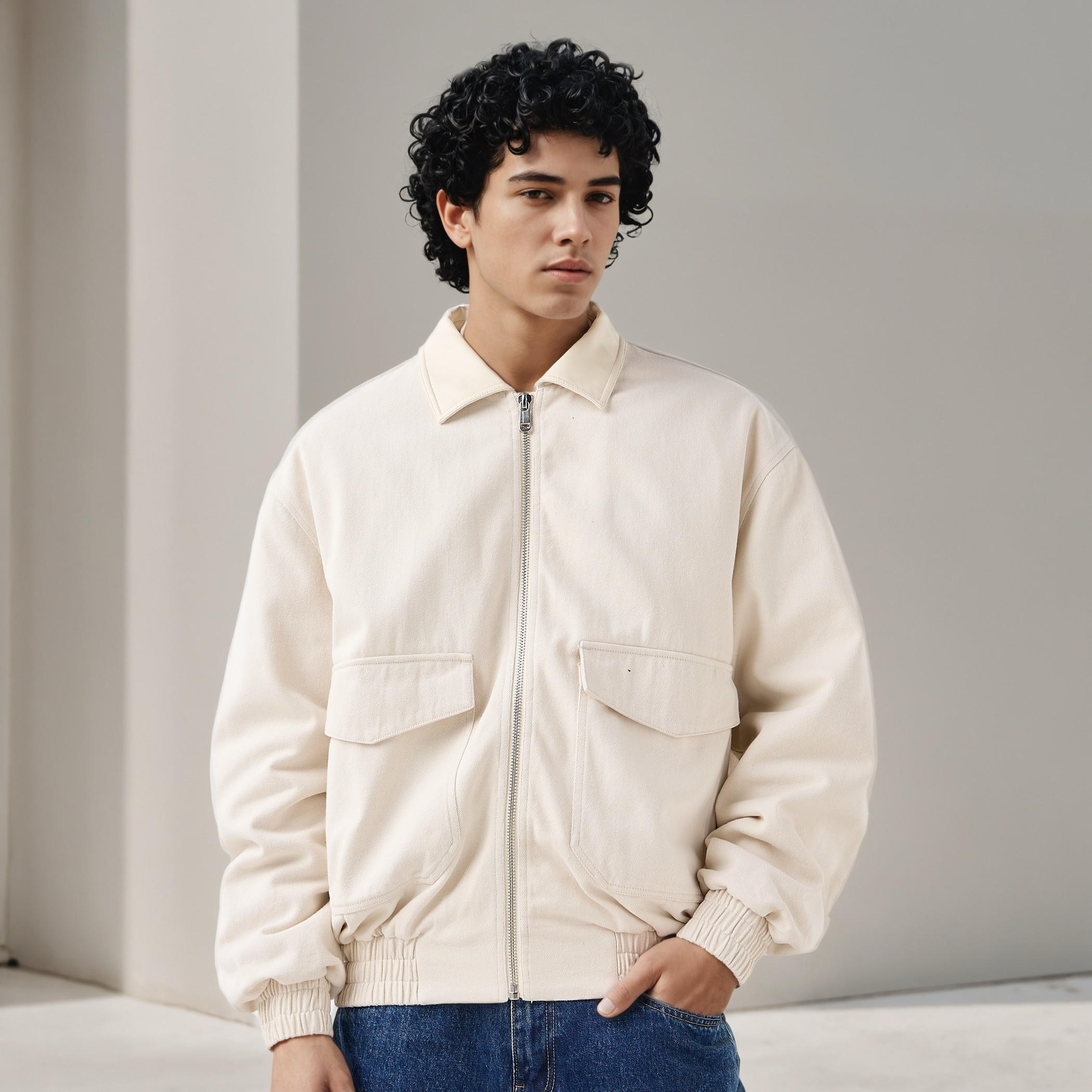 Lee Cooper Men Regular Fit Zip Through Bomber Jacket-men-clothing-jacketsandblazers-jackets-image-1