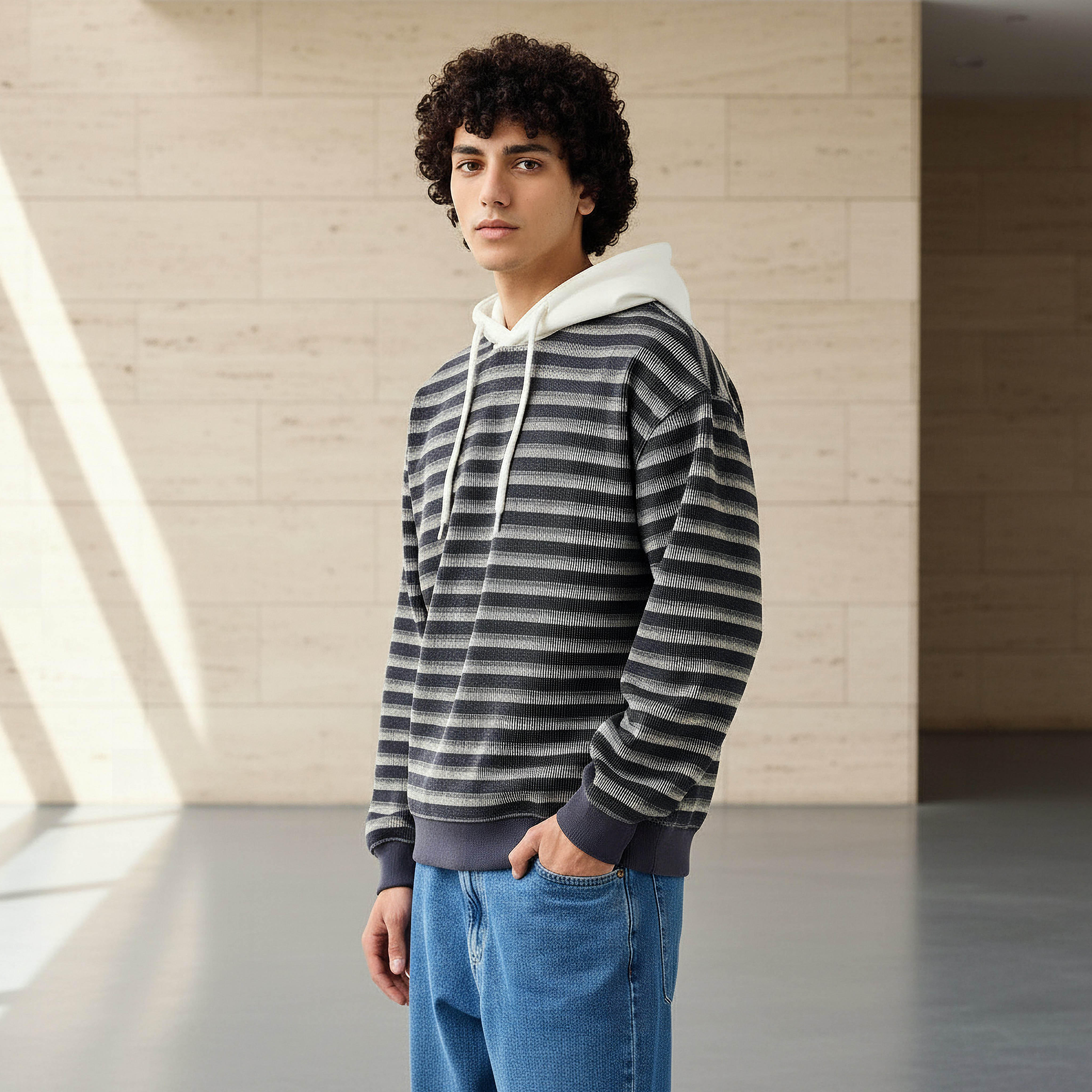Lee Cooper Men Waffle Striped Sweatshirt-men-winterwear-hoodiesandsweatshirts-image-1