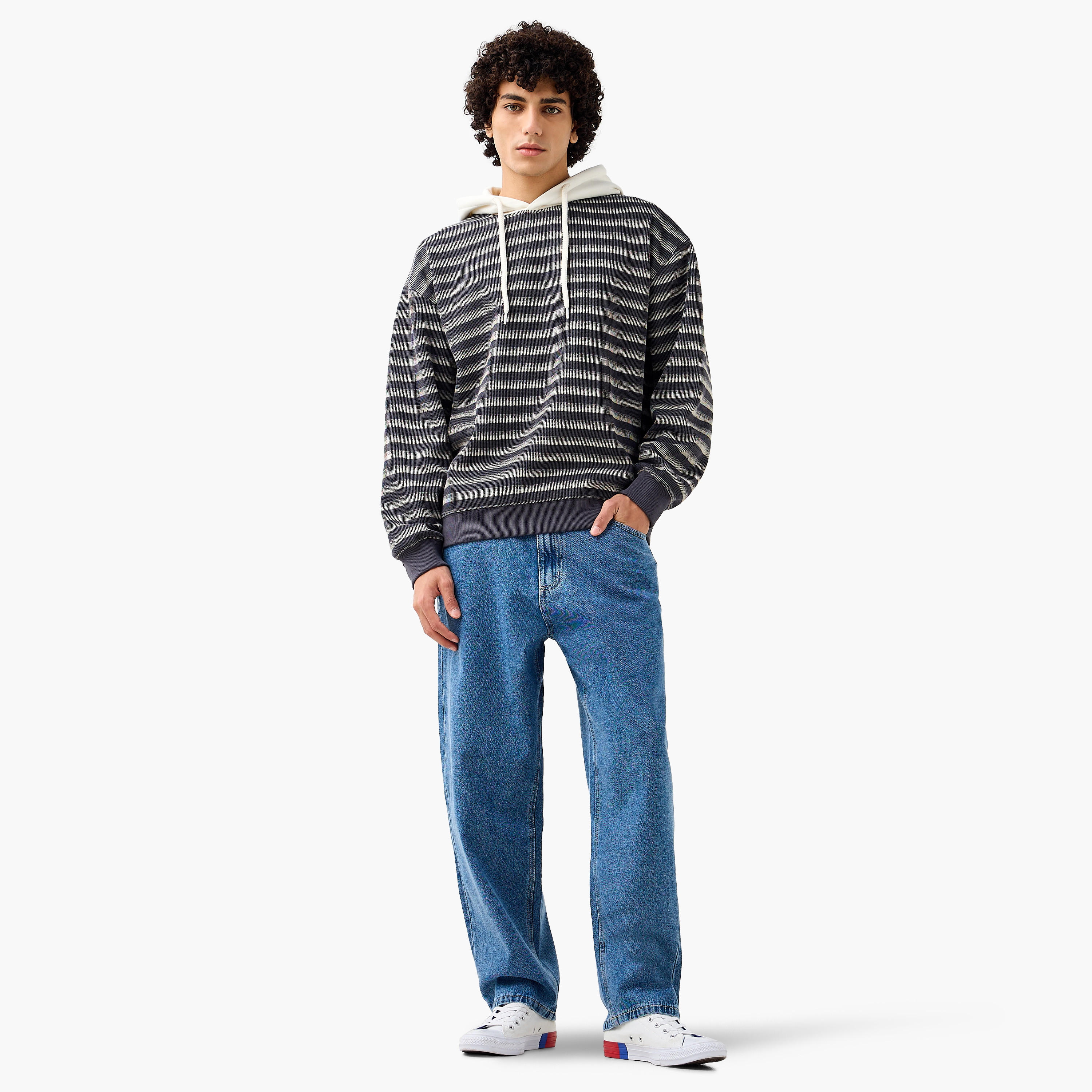 Lee Cooper Men Waffle Striped Sweatshirt-men-winterwear-hoodiesandsweatshirts-image-2