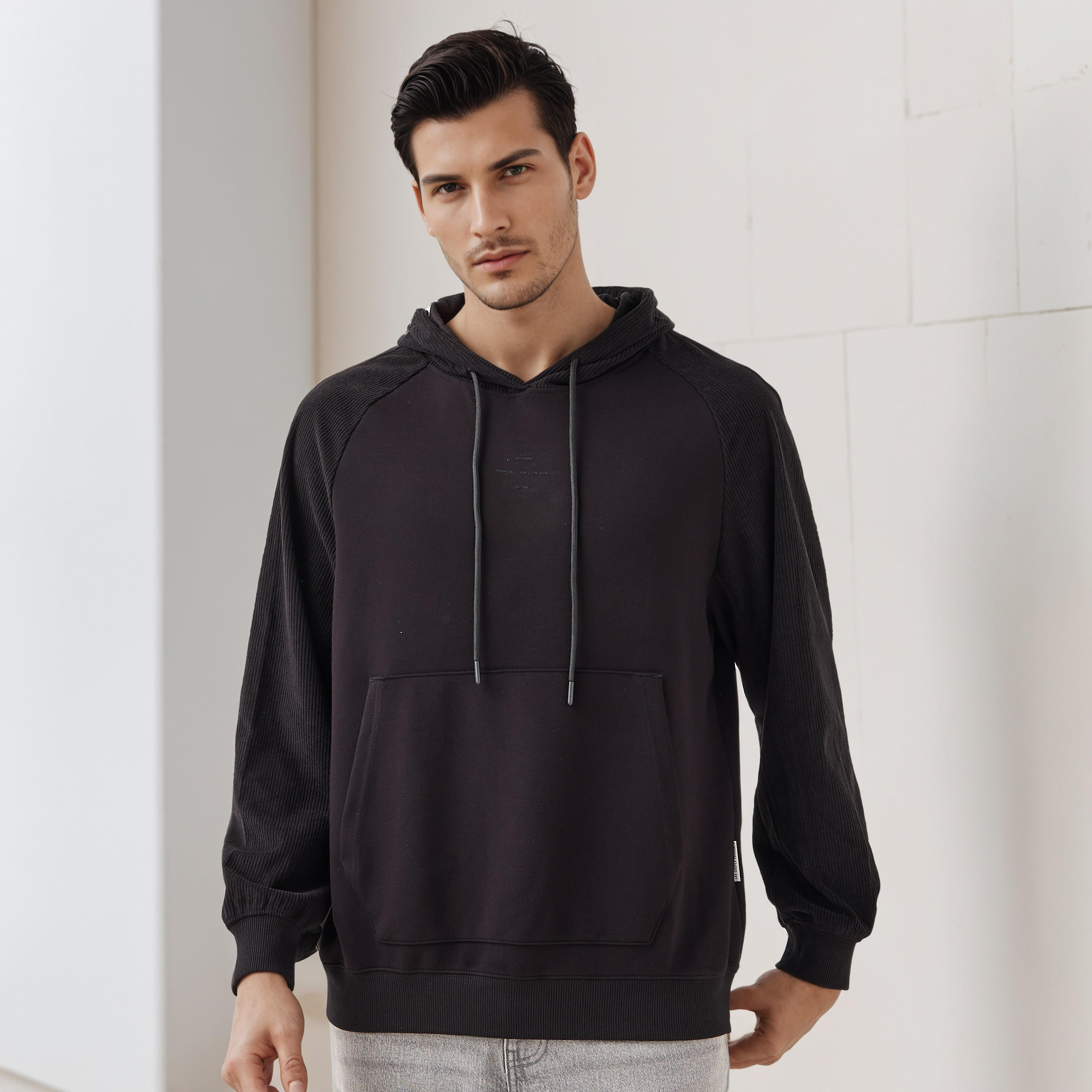 Lee Cooper Men Panelled Hoodie-men-winterwear-hoodiesandsweatshirts-image-1