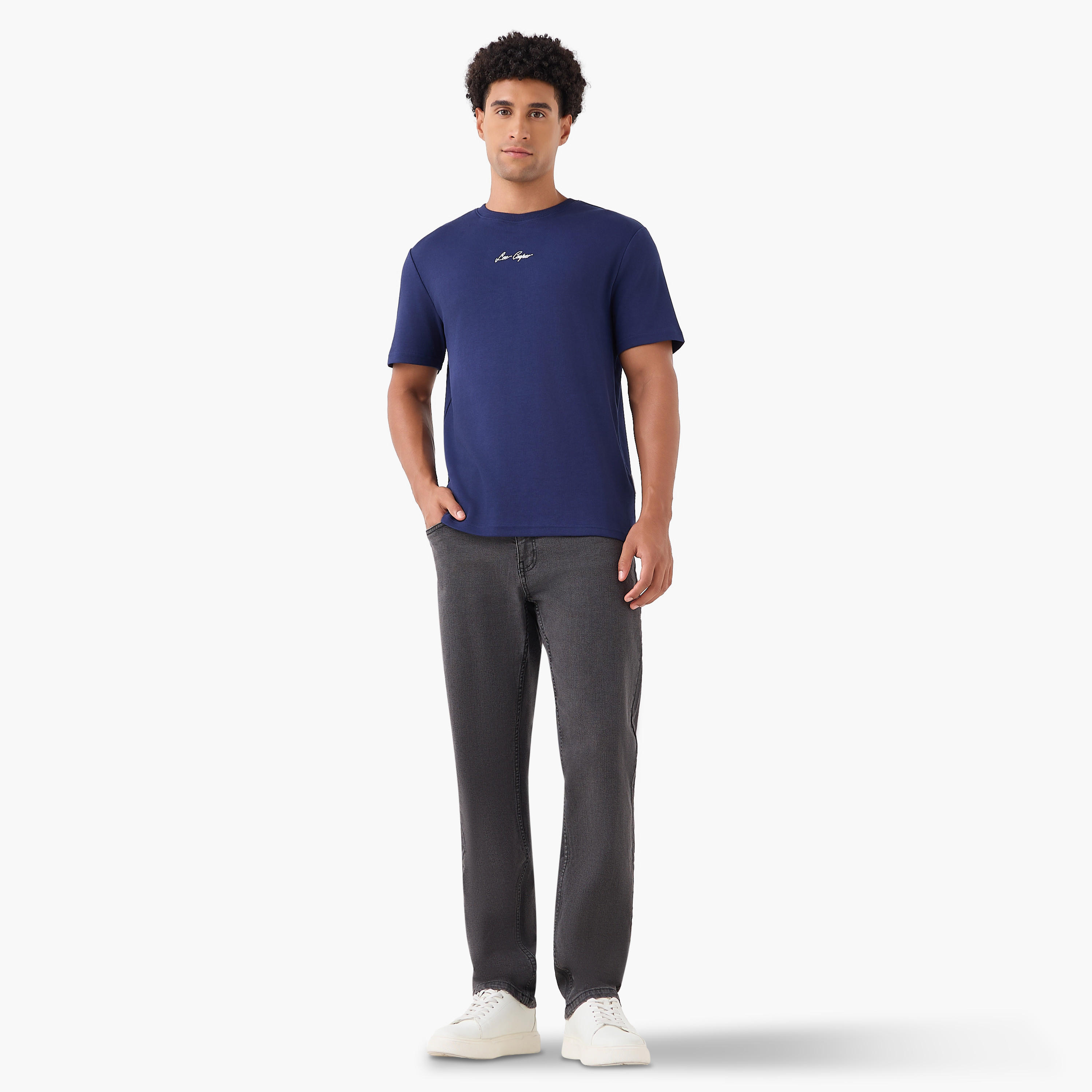 Lee Cooper Men Regular Fit Crew Neck Short Sleeves Logo Print T-shirt-men-clothing-tshirtsandpolos-tshirts-image-2