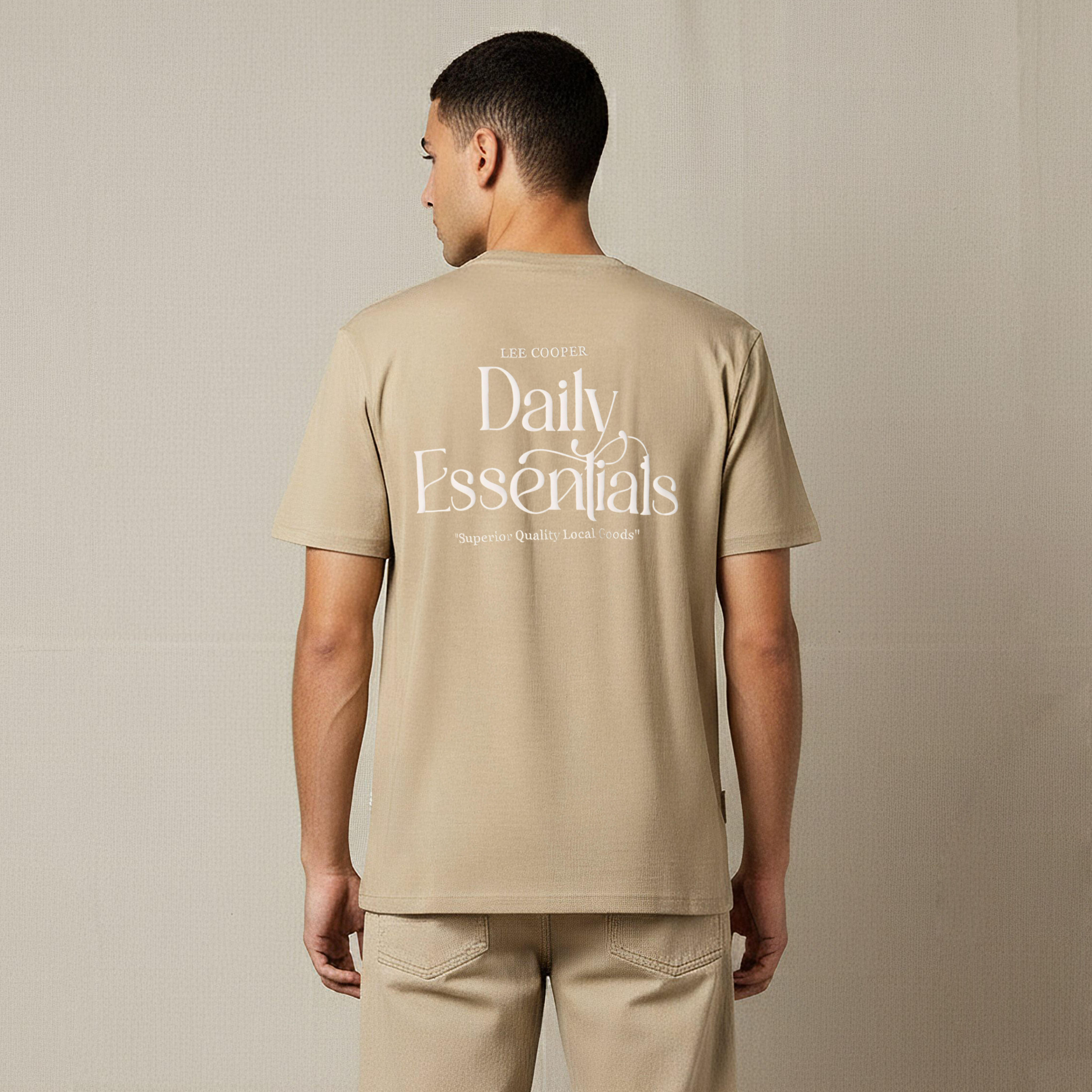 تيشيرت بقصّة عادية وياقة ضيقة وأكمام قصيرة وطبعات شعار للرجال من لي كوبر-men-clothing-tshirtsandpolos-tshirts-image-3