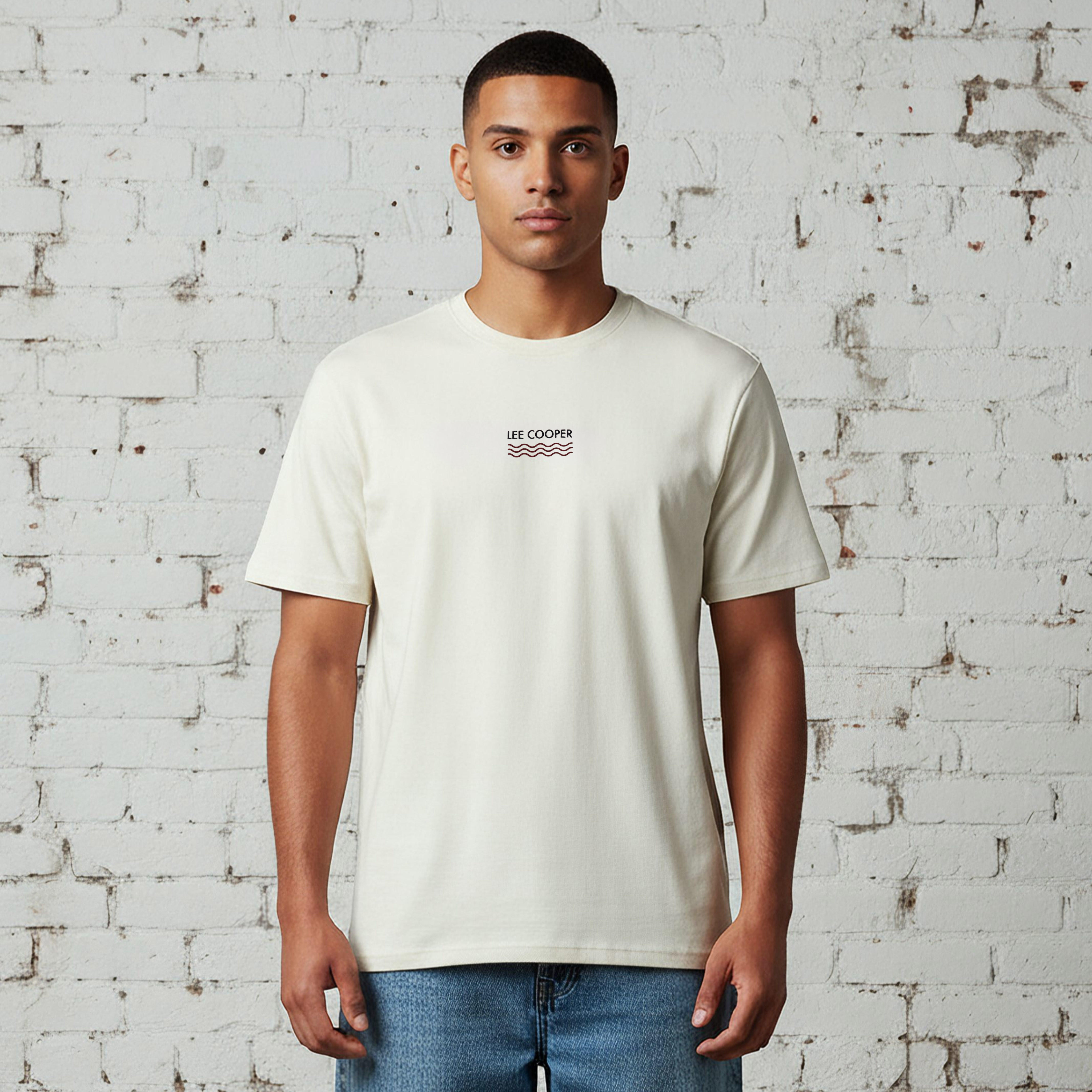 Lee Cooper Men Regular Fit Crew Neck Short Sleeves Logo Embroidered T-shirt-men-clothing-tshirtsandpolos-tshirts-image-1