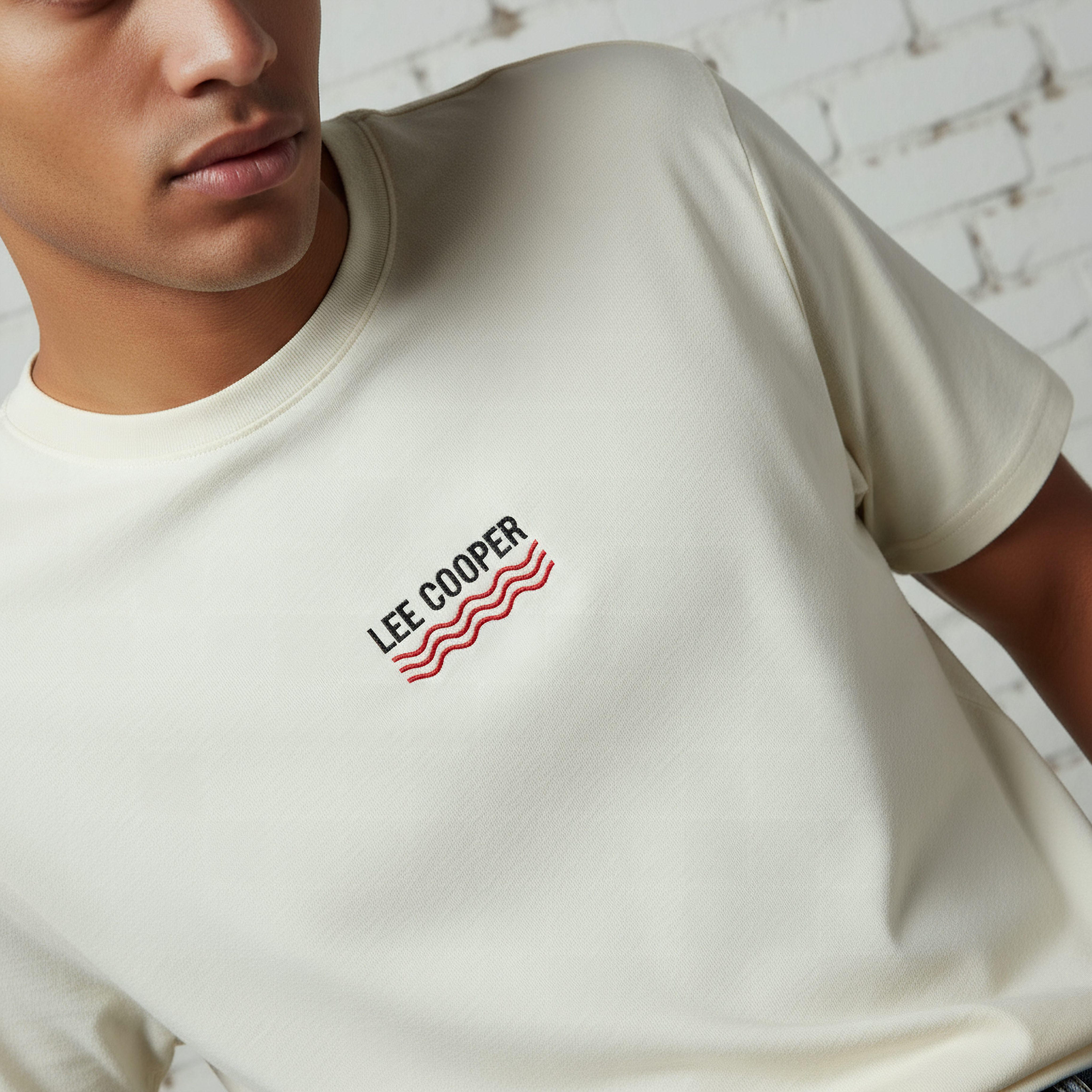 Lee Cooper Men Regular Fit Crew Neck Short Sleeves Logo Embroidered T-shirt-men-clothing-tshirtsandpolos-tshirts-image-4
