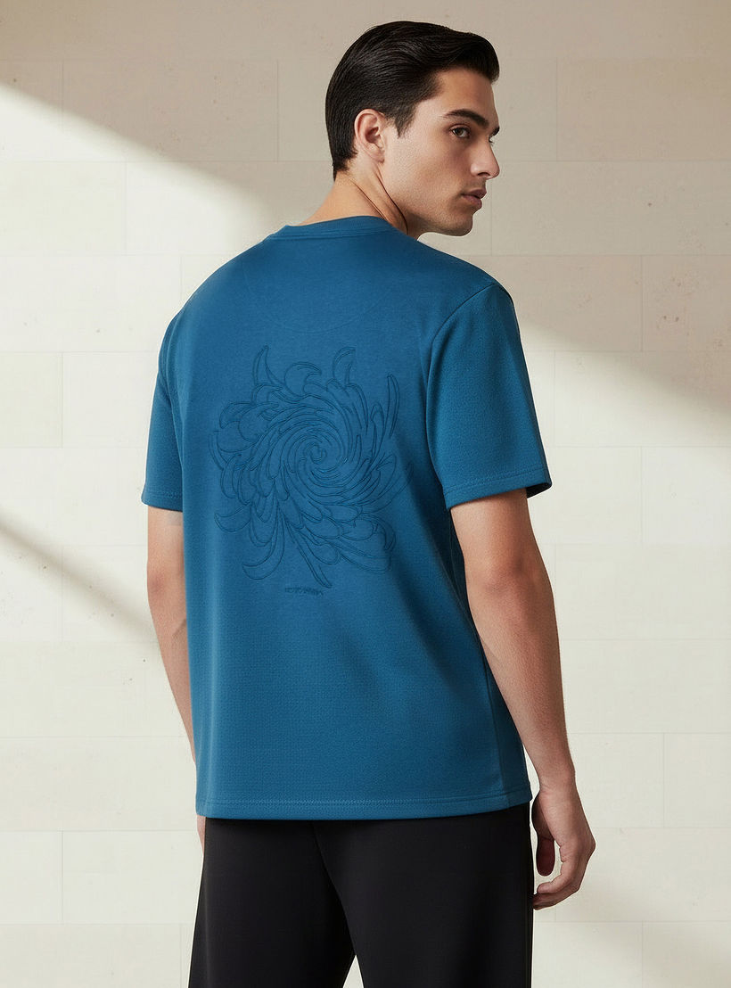 Lee Cooper Men Regular Fit Crew Neck Short Sleeves Embroidered T-shirt-men-clothing-tshirtsandpolos-tshirts-image-3