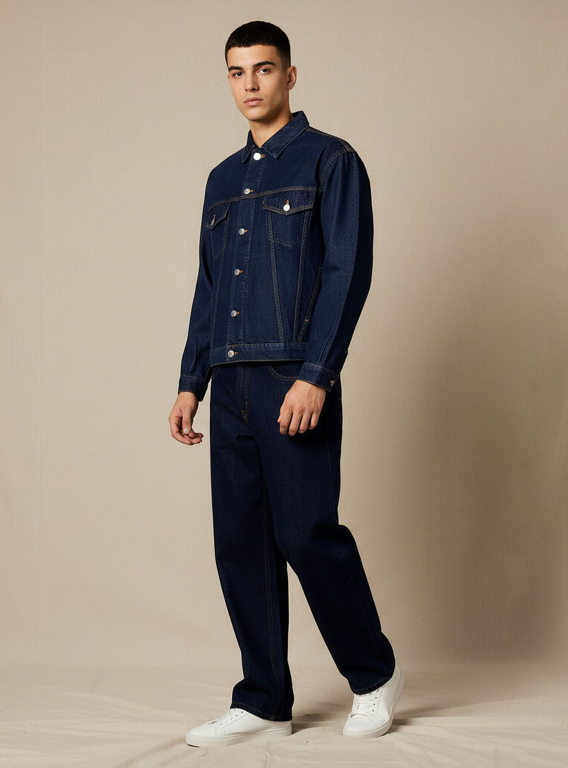 بنطلون جينز رجالي بقصة باجي وخصر متوسط الارتفاع من لي كوبر-men-clothing-bottoms-jeans-image-2