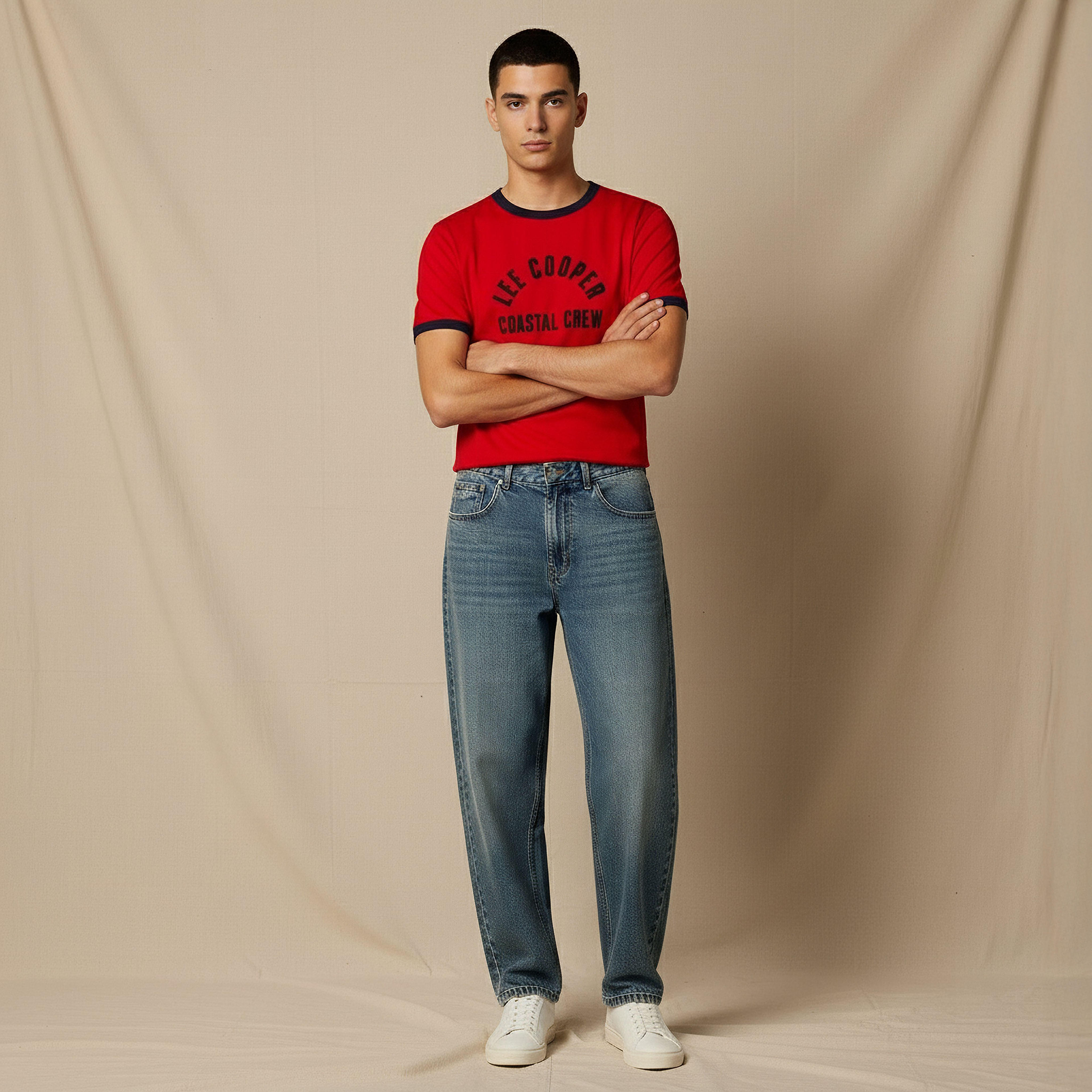 بنطلون جينز رجالي بقصة باجي وخصر متوسط الارتفاع من لي كوبر-men-clothing-bottoms-jeans-image-3