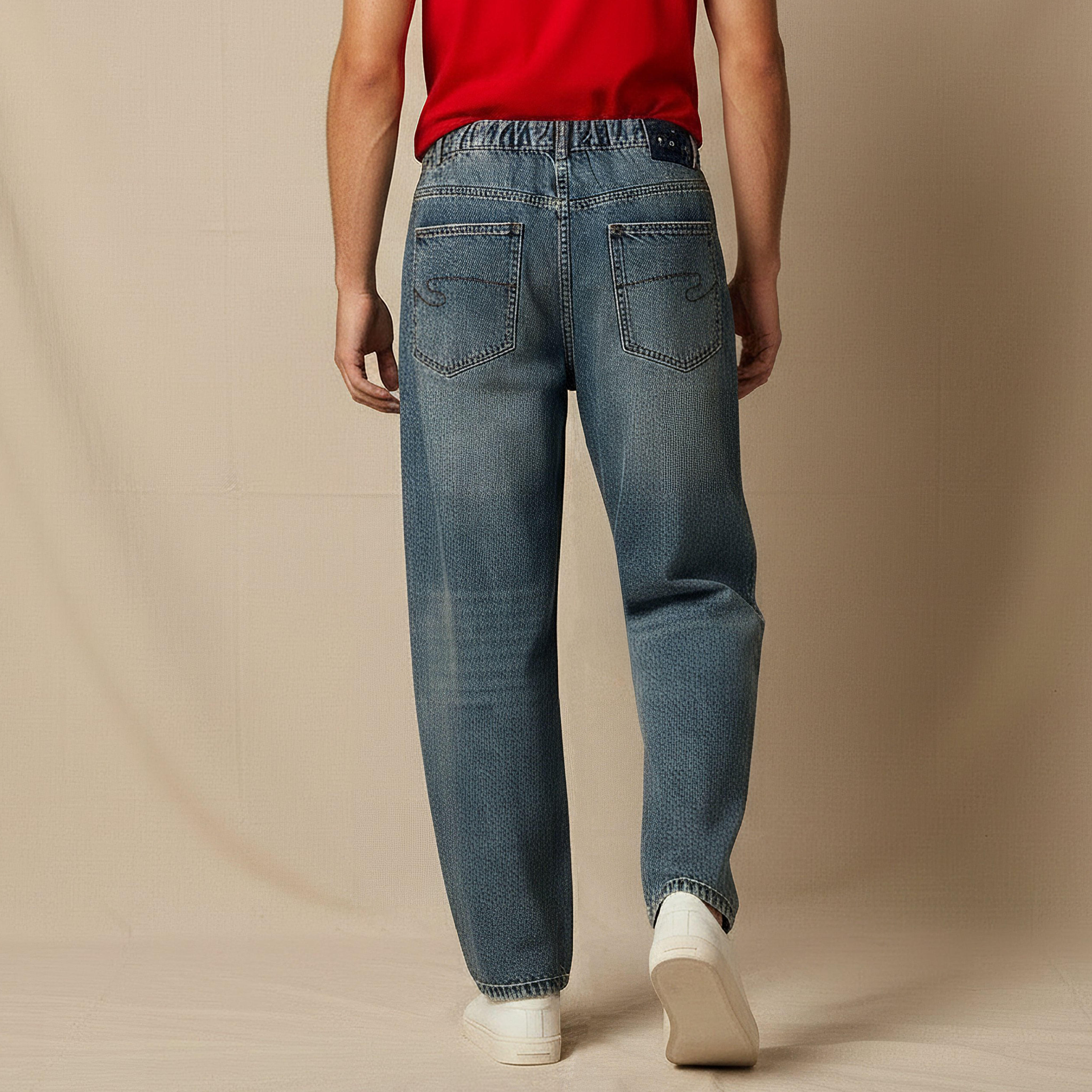 بنطلون جينز رجالي بقصة باجي وخصر متوسط الارتفاع من لي كوبر-men-clothing-bottoms-jeans-image-4