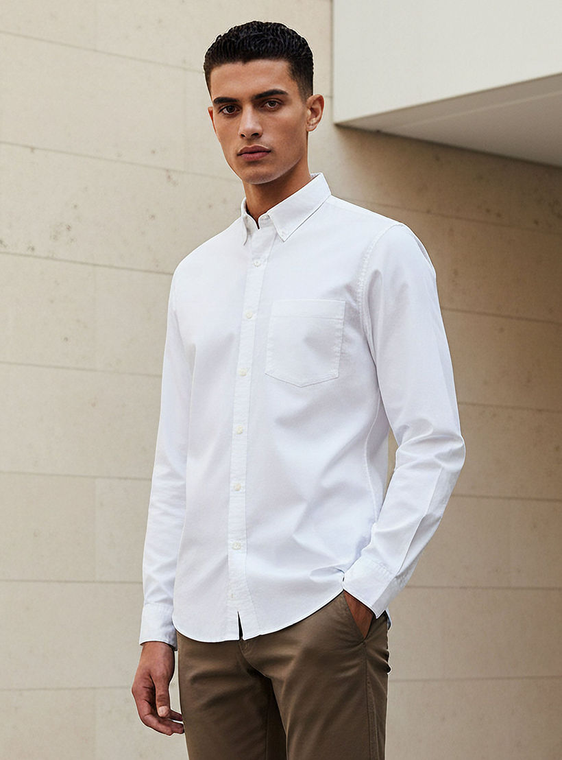 قميص رجالي بأكمام طويلة وقصة عادية من لي كوبر-men-clothing-shirts-image-1