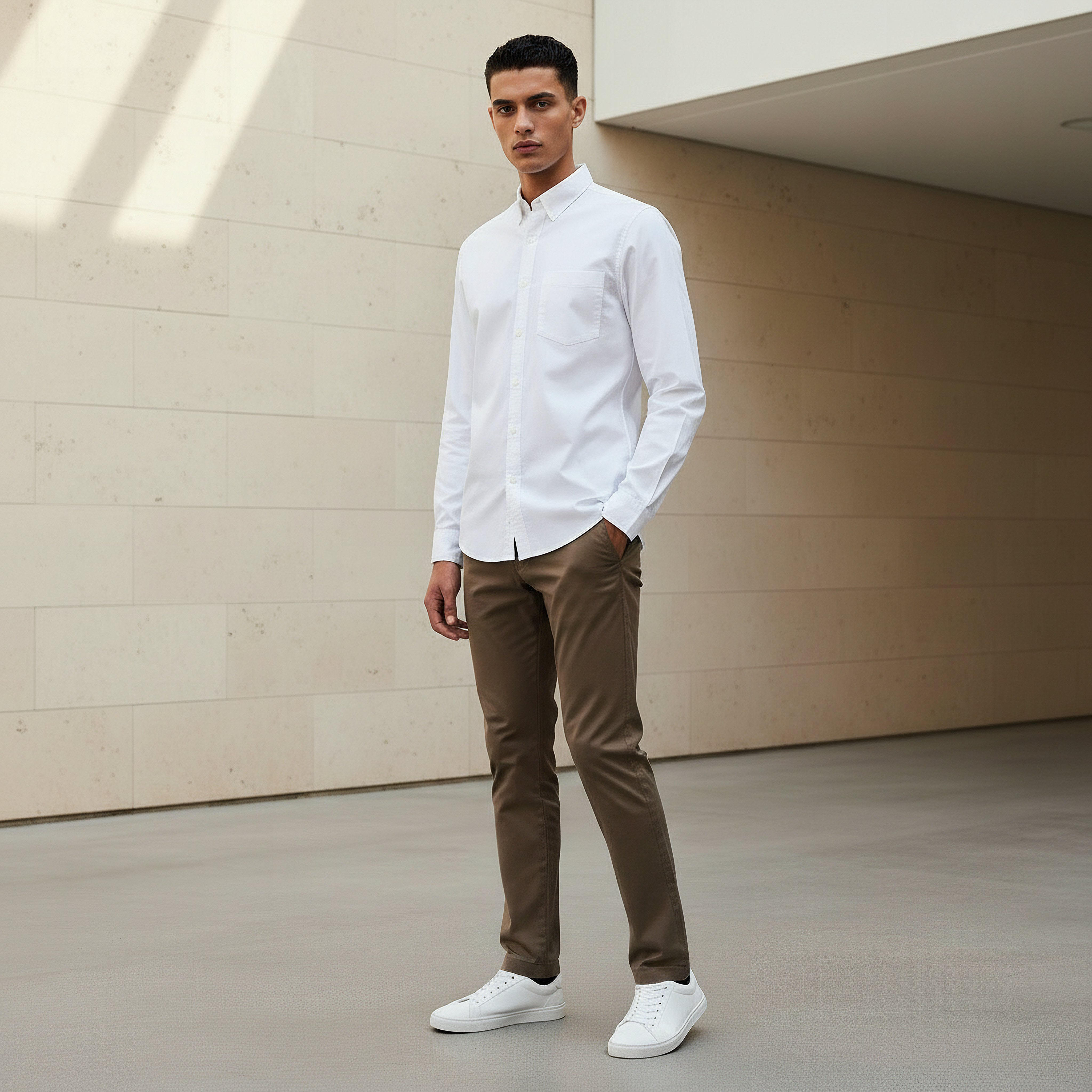 قميص رجالي بأكمام طويلة وقصة عادية من لي كوبر-men-clothing-shirts-image-2