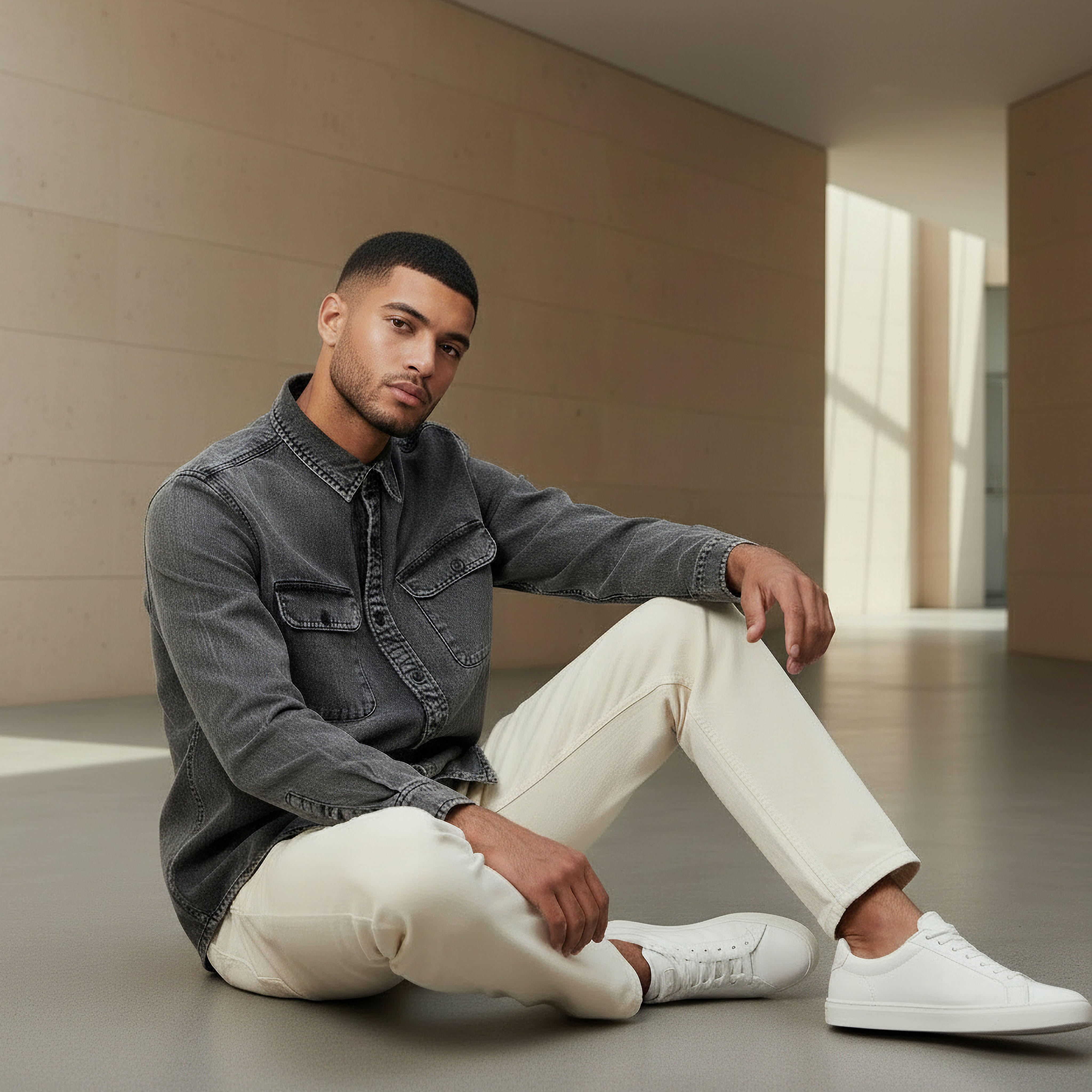 قميص دينم ريف بأكمام طويلة وياقة وقصة عادية للرجال من لي كوبر-men-clothing-shirts-image-5