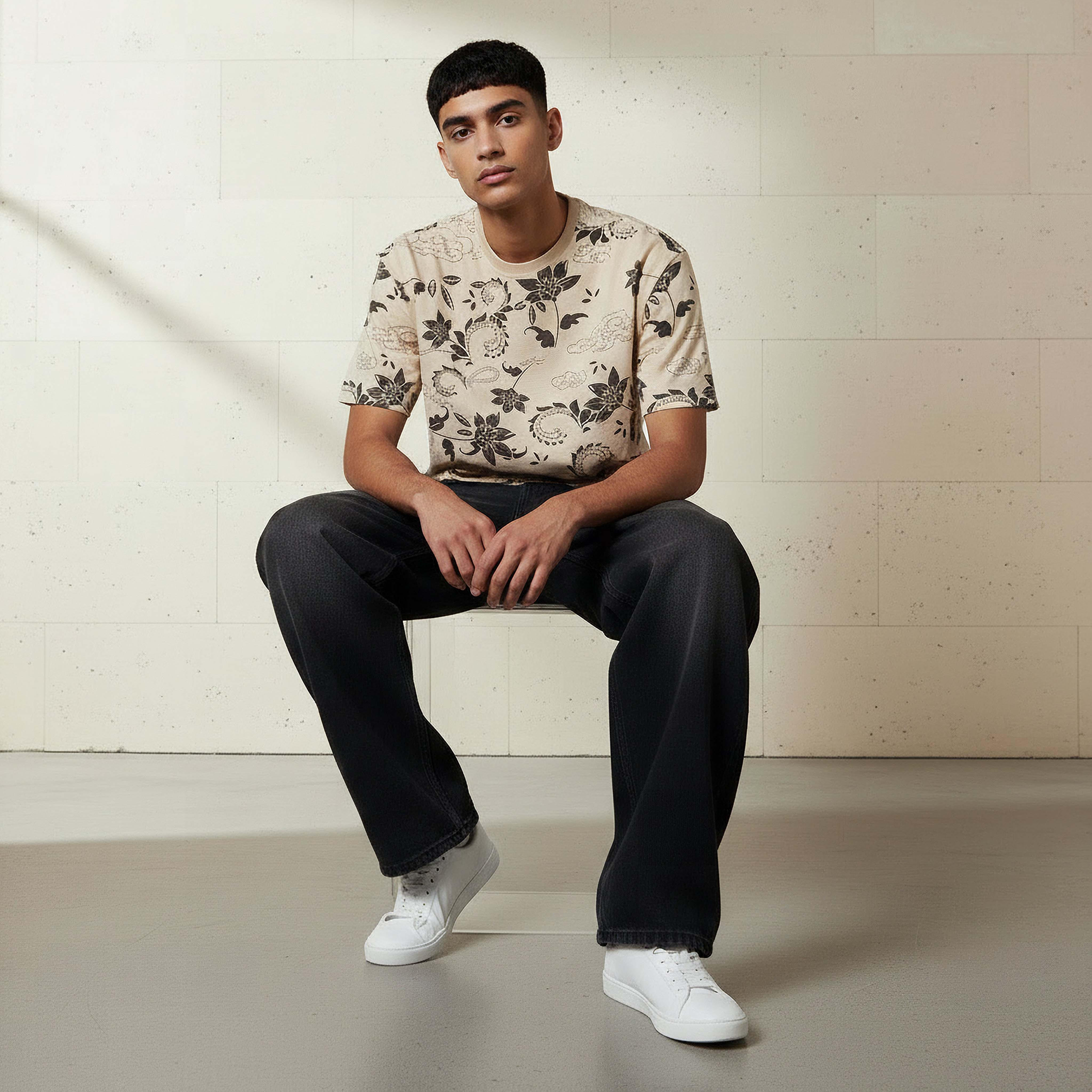Lee Cooper Men Regular Fit Short Sleeves Floral Print T-shirt-men-clothing-tshirtsandpolos-tshirts-image-5