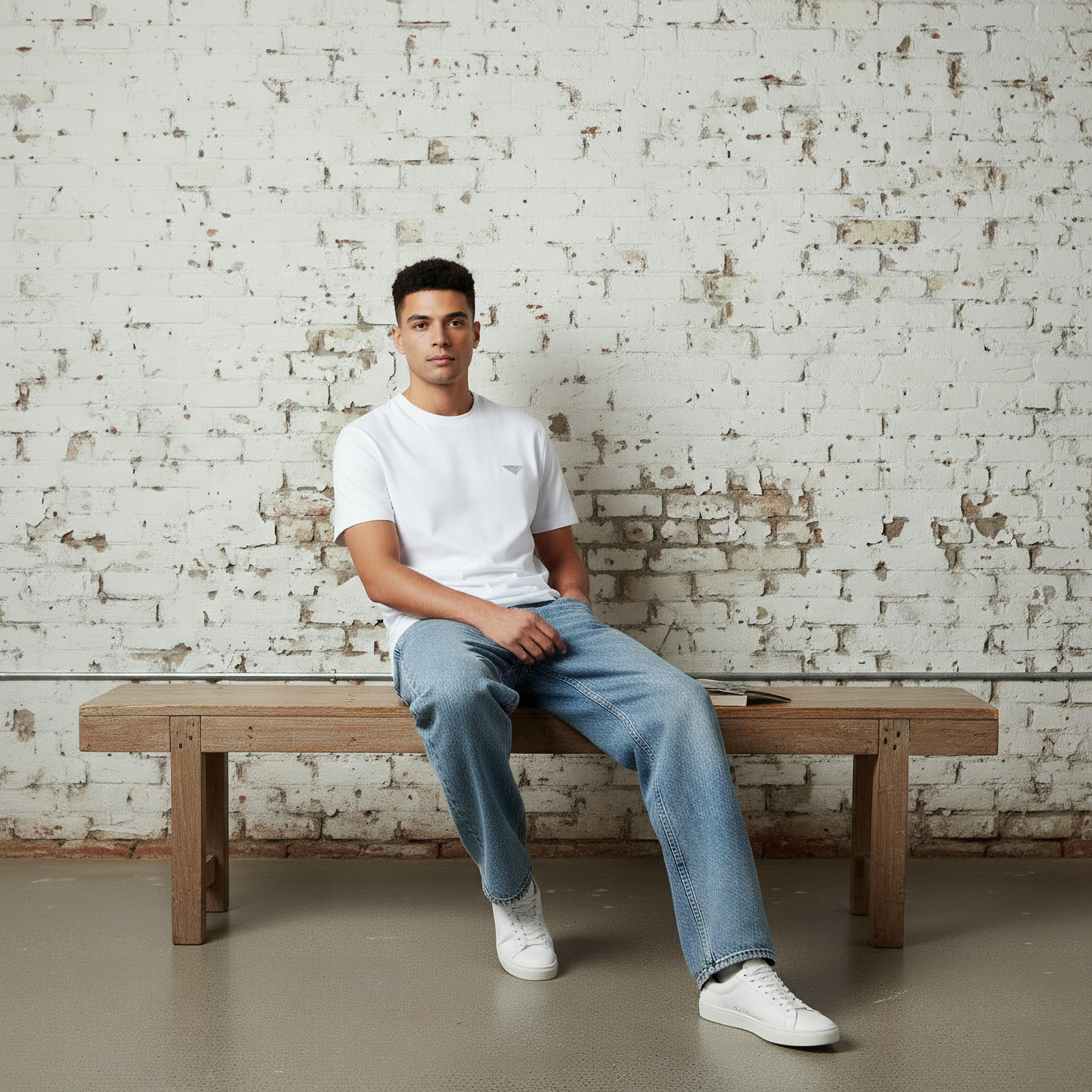 تيشيرت مزين بقصة عادية وياقة ضيقة وأكمام قصيرة للرجال من لي كوبر-men-clothing-tshirtsandpolos-tshirts-image-5