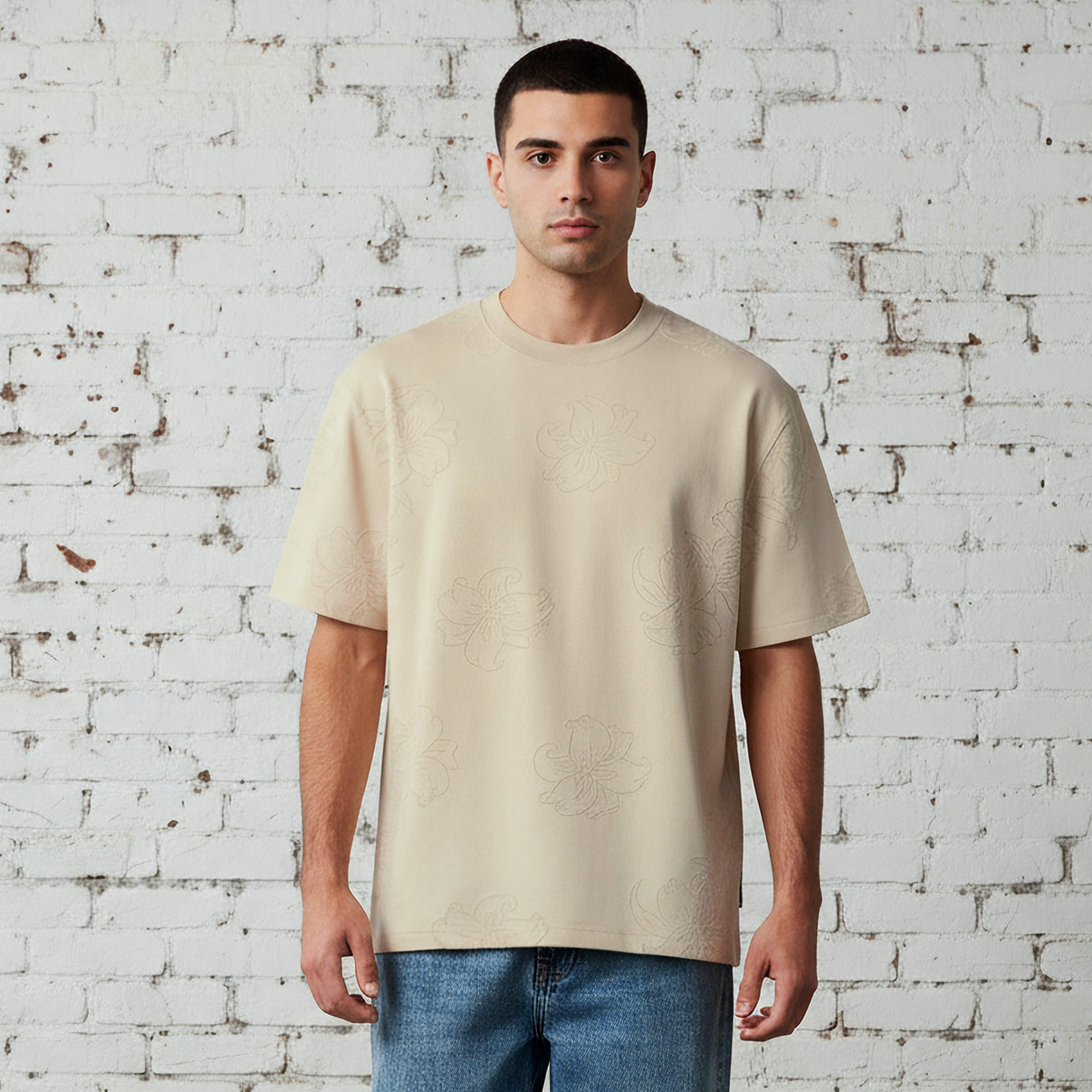 Lee Cooper Men Regular Fit Crew Neck Short Sleeves Textured T-shirt-men-clothing-tshirtsandpolos-tshirts-image-1