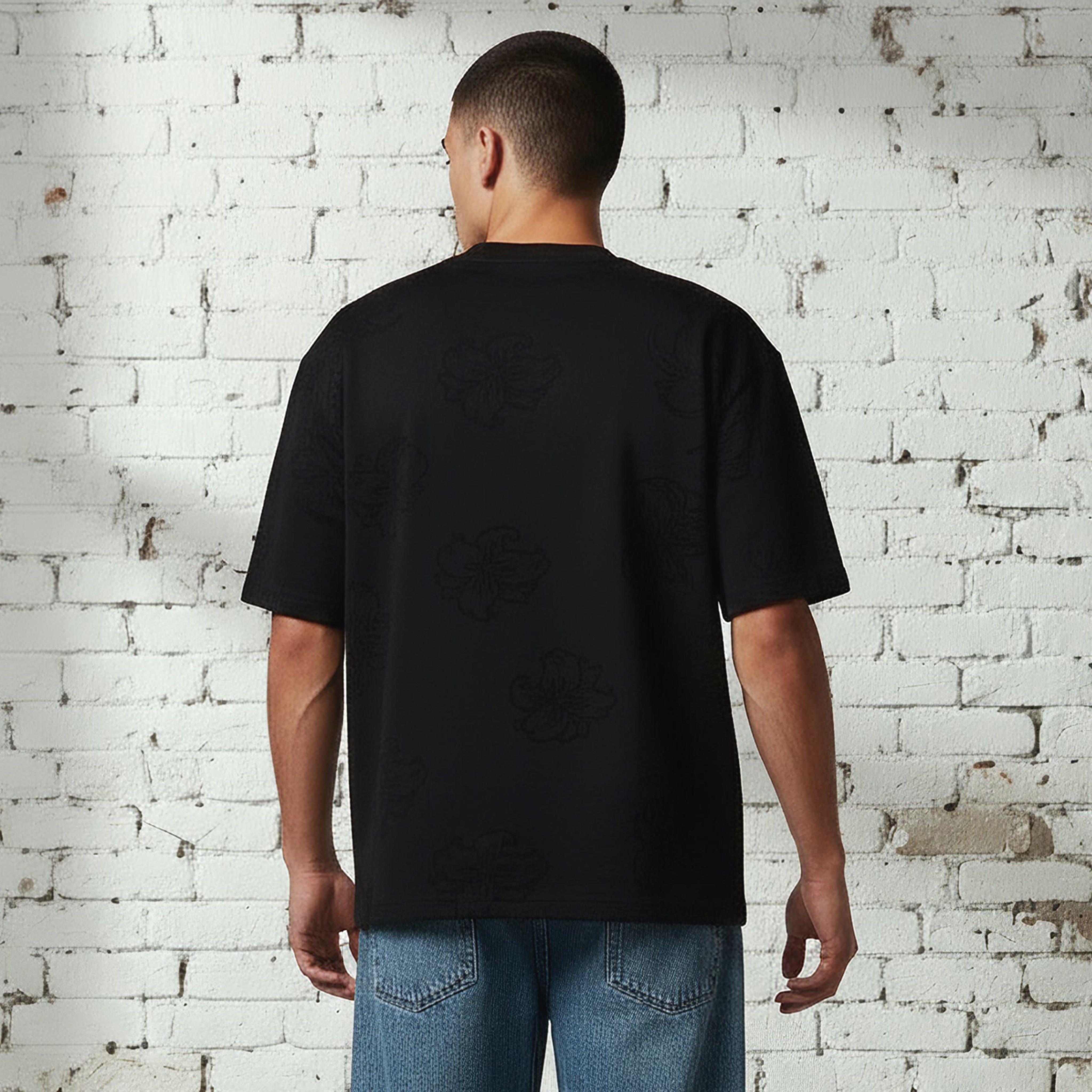 تيشيرت رجالي بارز الملمس بقصة عادية وياقة ضيقة وأكمام قصيرة من لي كوبر-men-clothing-tshirtsandpolos-tshirts-image-3