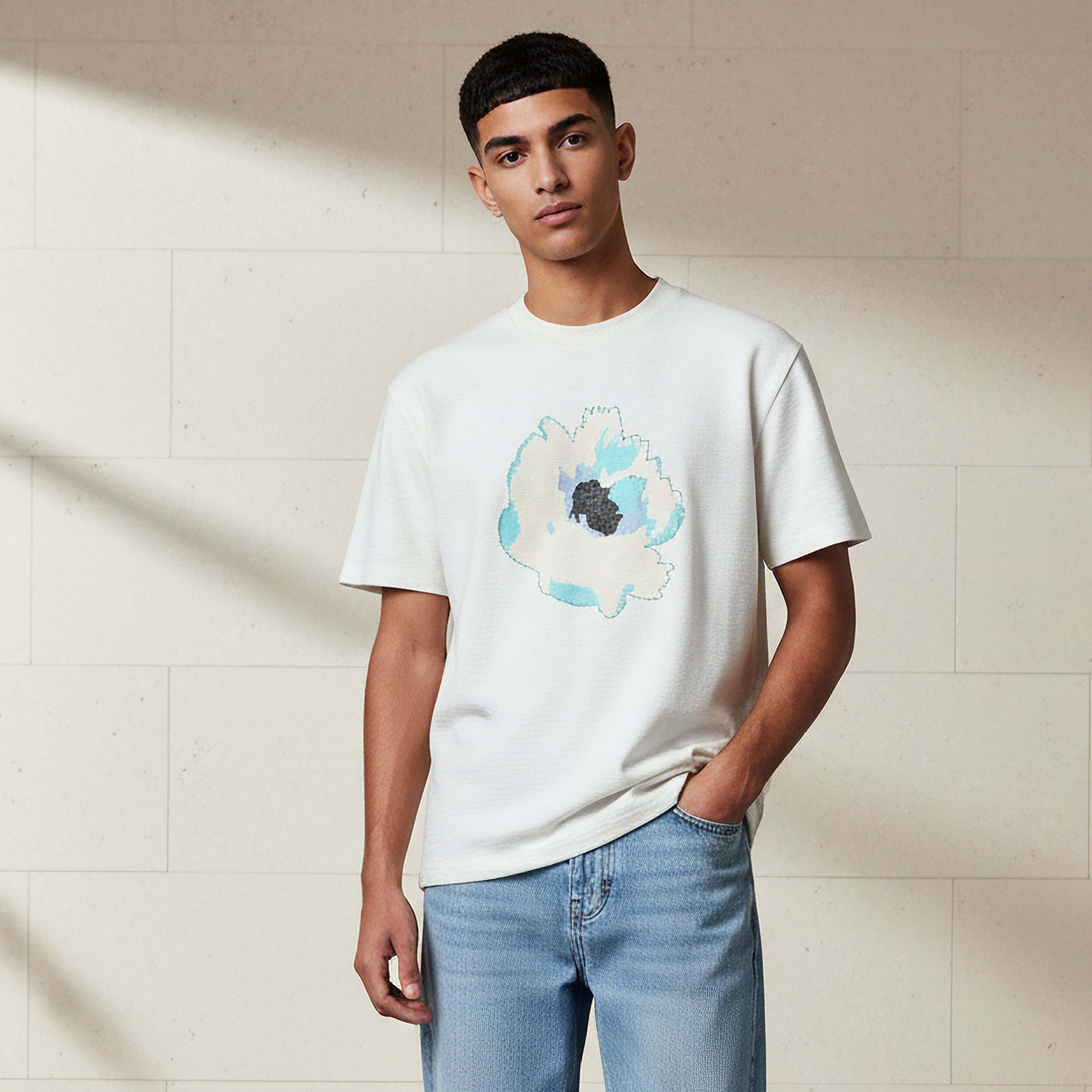 Lee Cooper Men Regular Fit Crew Neck Short Sleeves Textured T-shirt-men-clothing-tshirtsandpolos-tshirts-image-1