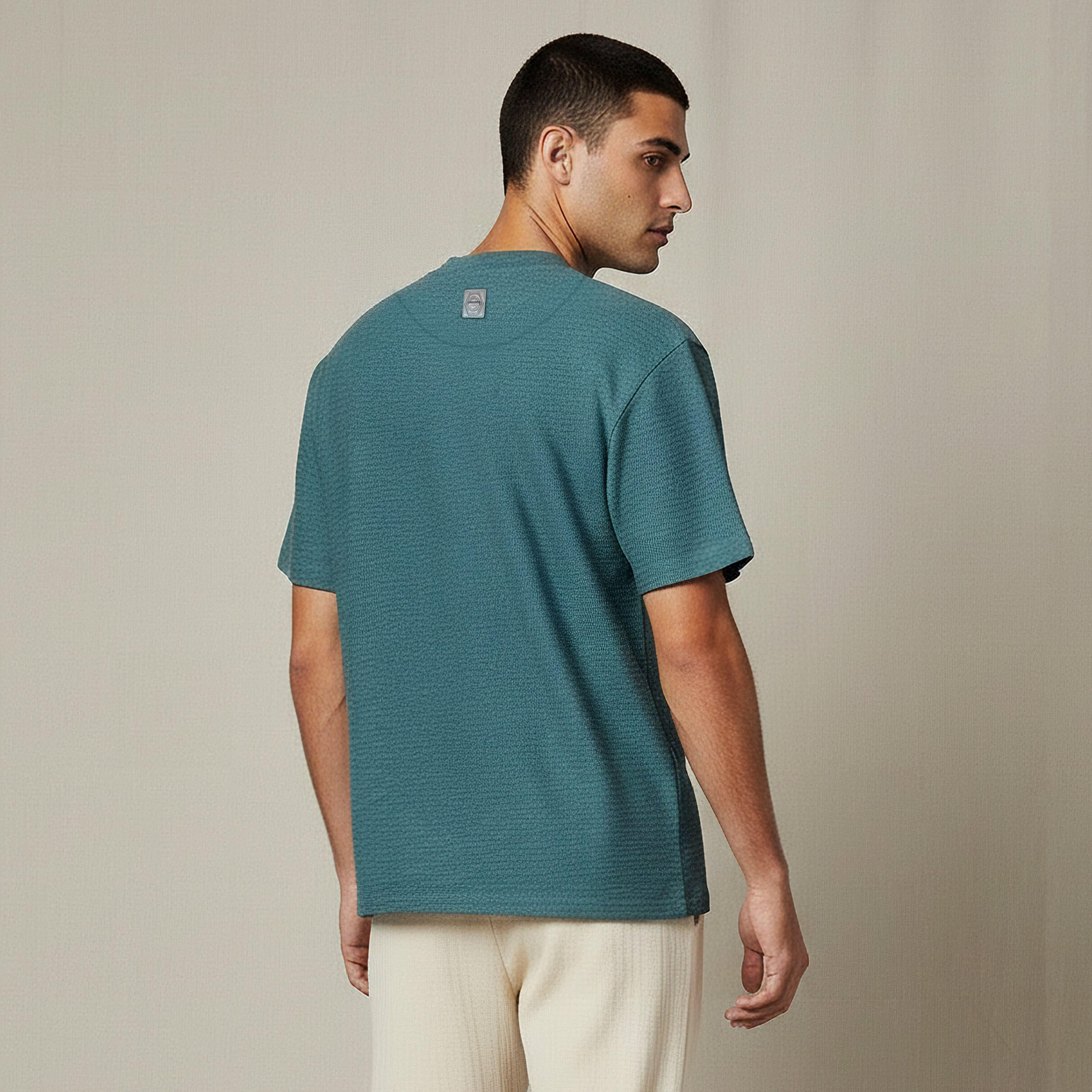 Lee Cooper Men Regular Fit Crew Neck Short Sleeves Textured T-shirt-men-clothing-tshirtsandpolos-tshirts-image-3