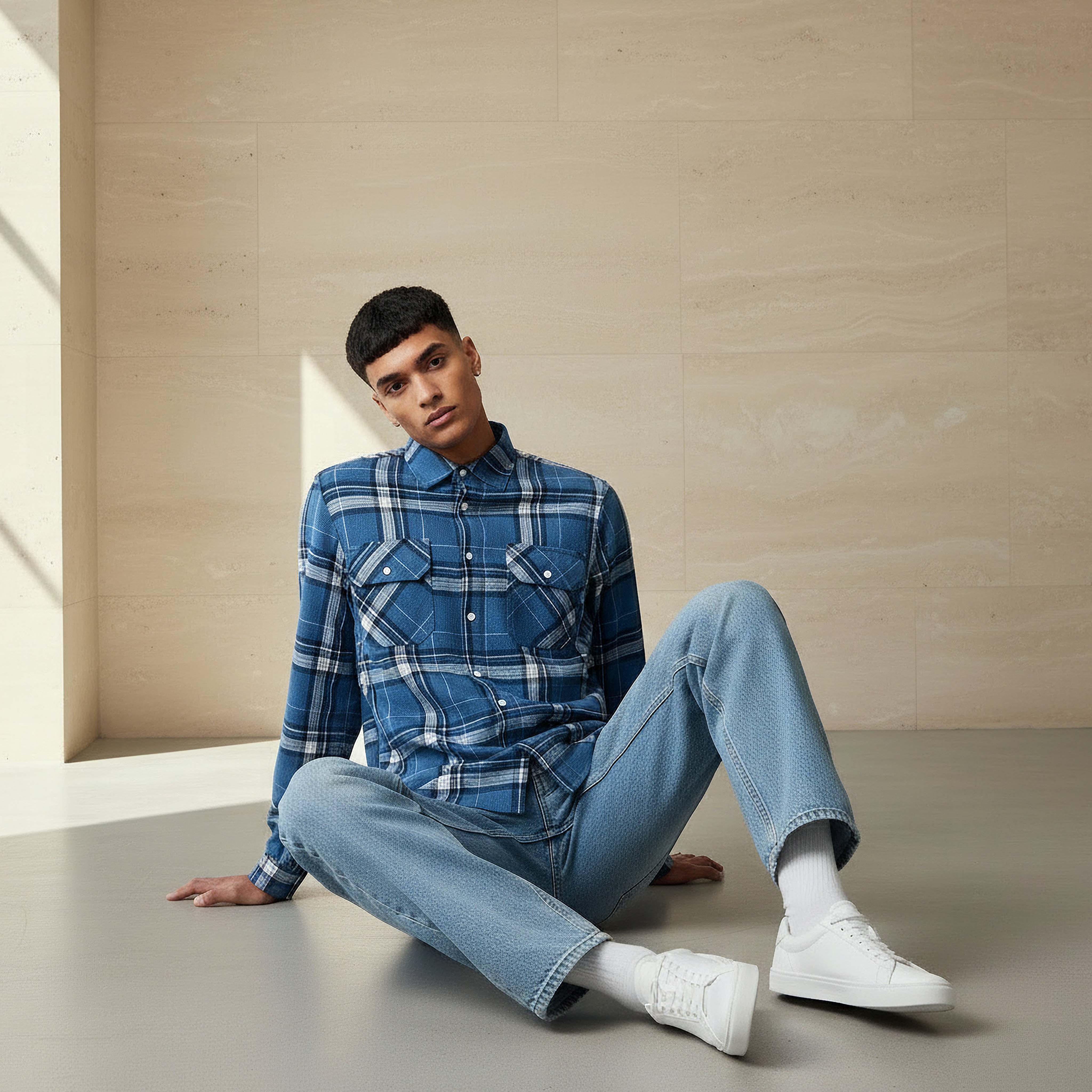 Lee Cooper Men Regular Fit Collared Checked Long Sleeves Shirt-men-clothing-shirts-image-5