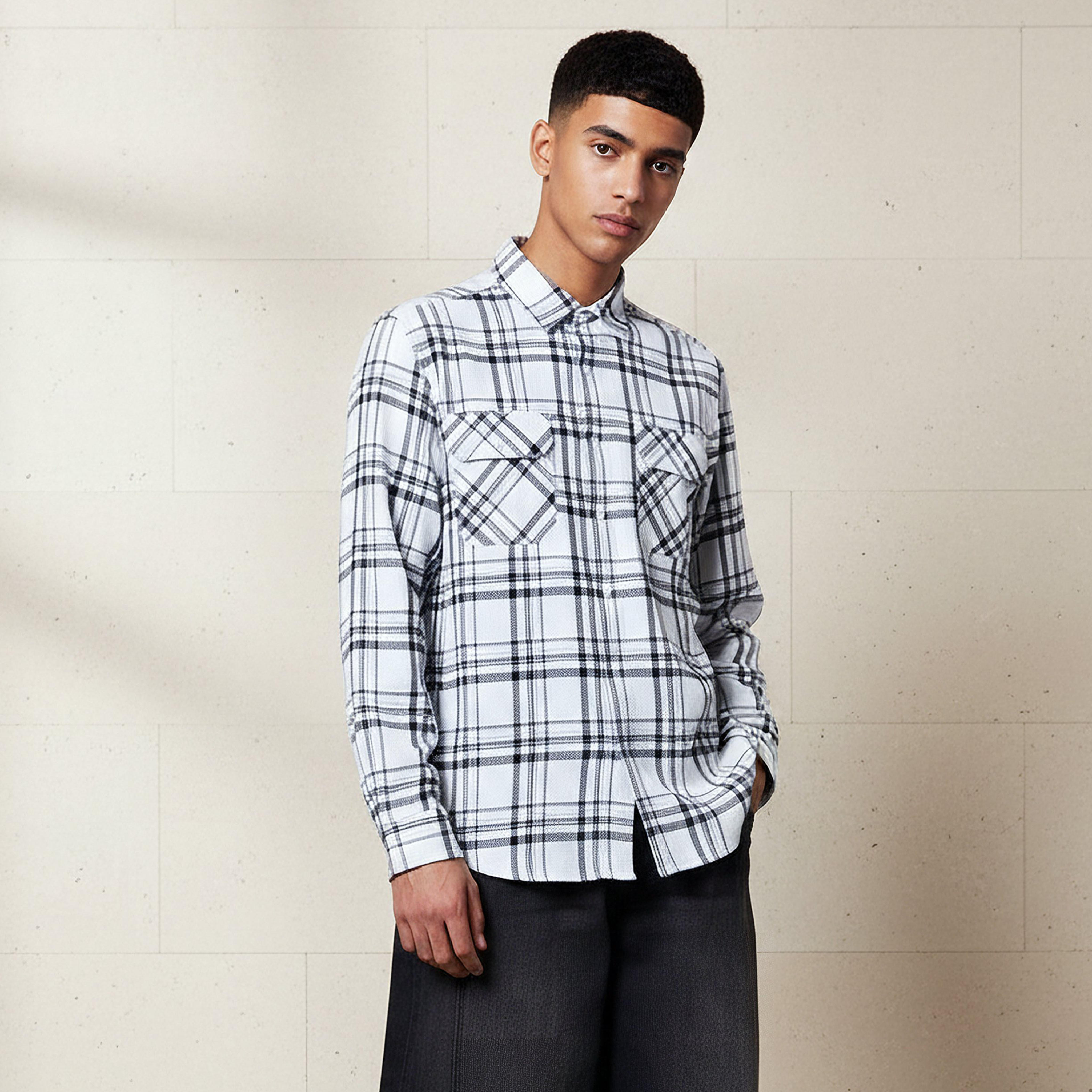 Lee Cooper Men Regular Fit Collared Checked Long Sleeves Shirt-men-clothing-shirts-image-1