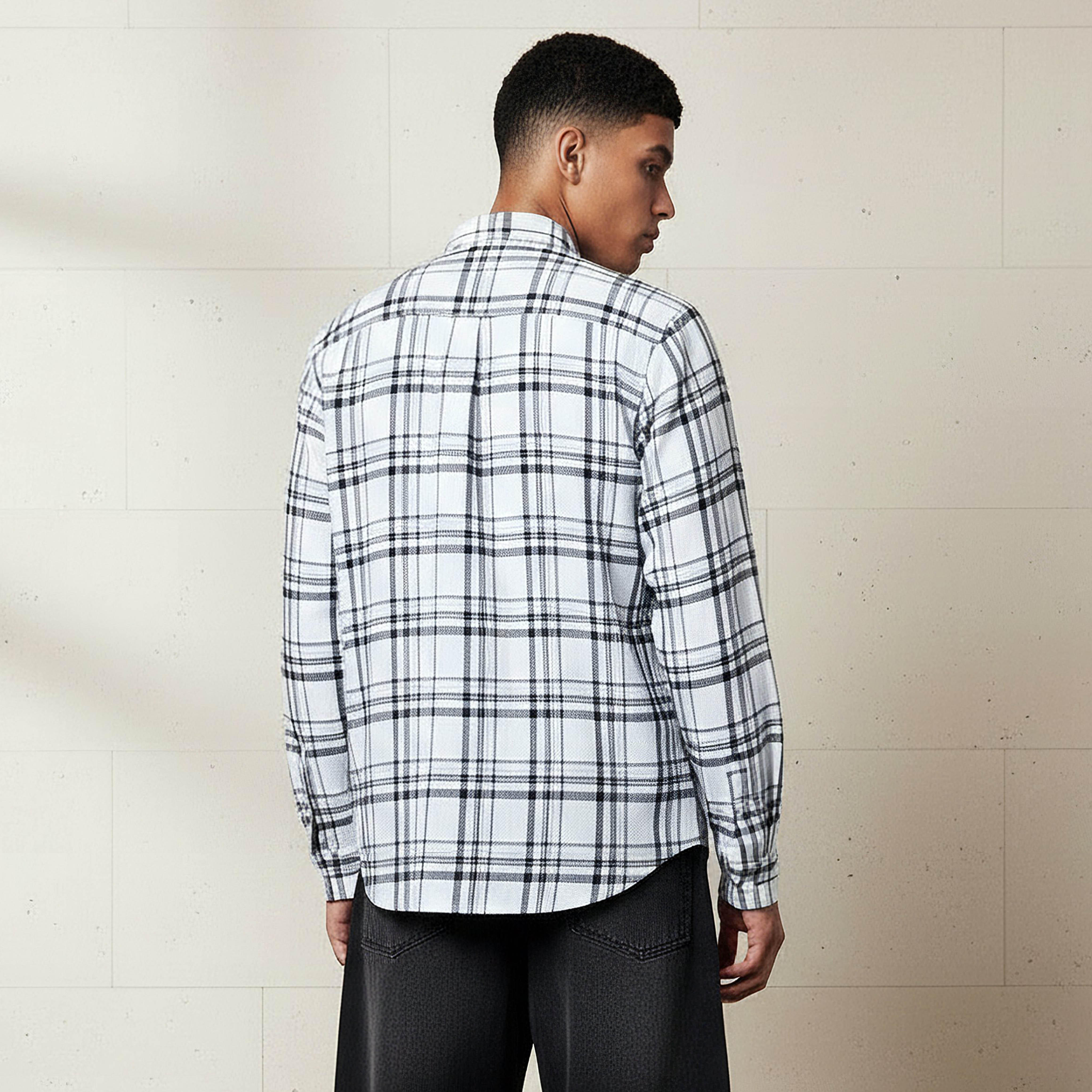 Lee Cooper Men Regular Fit Collared Checked Long Sleeves Shirt-men-clothing-shirts-image-3