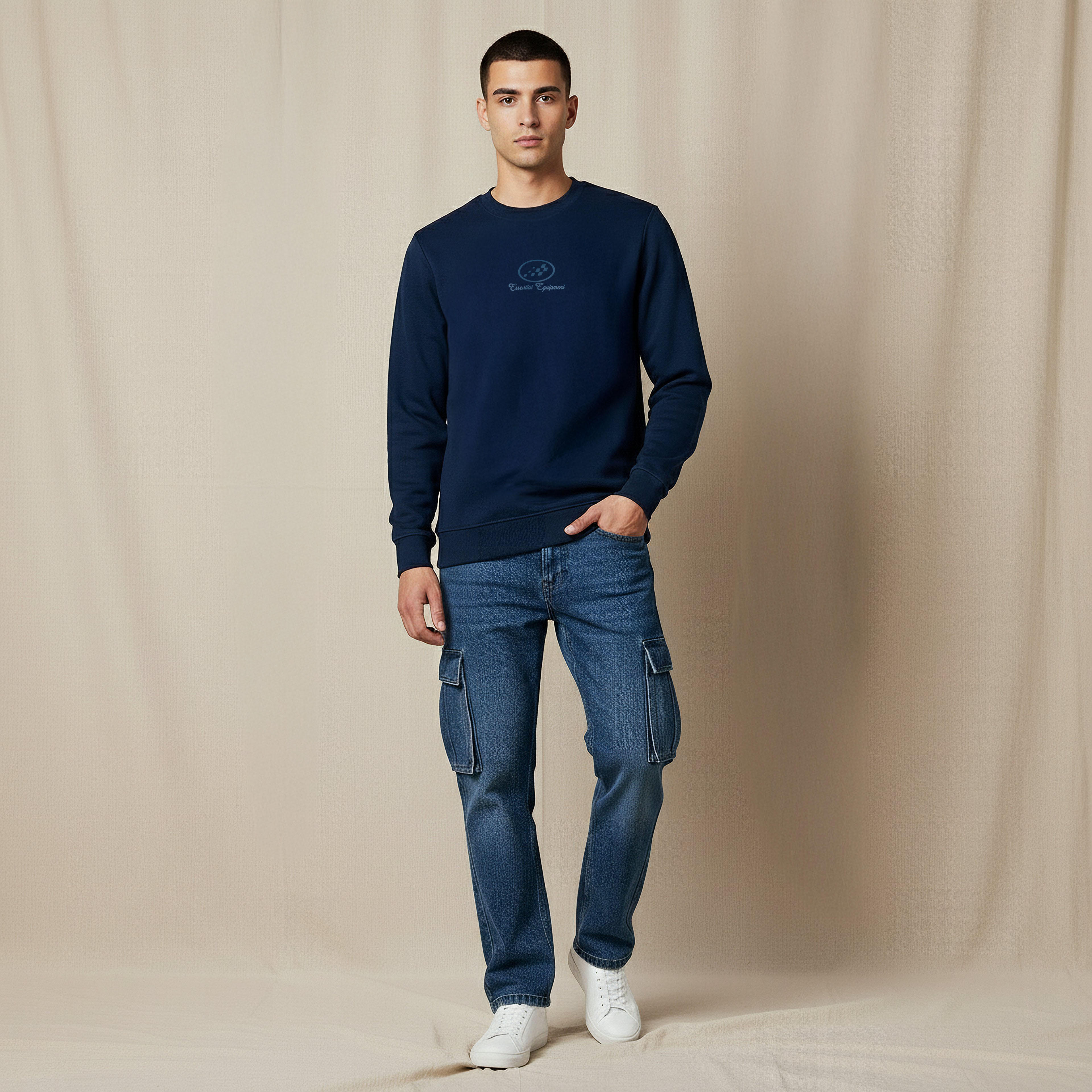Lee Cooper Men Regular Fit Logo Print Cotton Sweatshirt-men-winterwear-hoodiesandsweatshirts-image-2