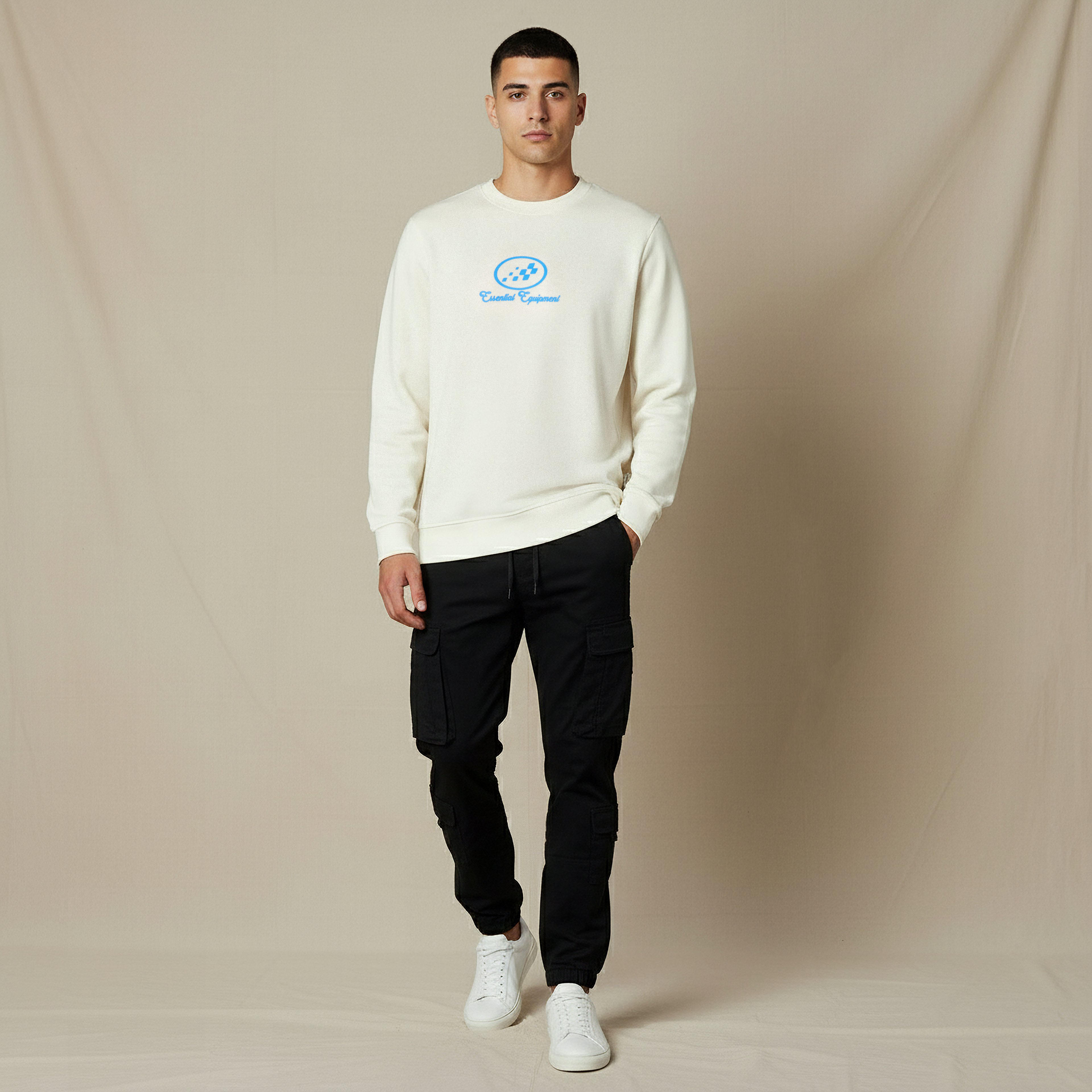 سويت شيرت رجالي قطن بقصة عادية وطبعات شعار من لي كوبر-men-winterwear-hoodiesandsweatshirts-image-2