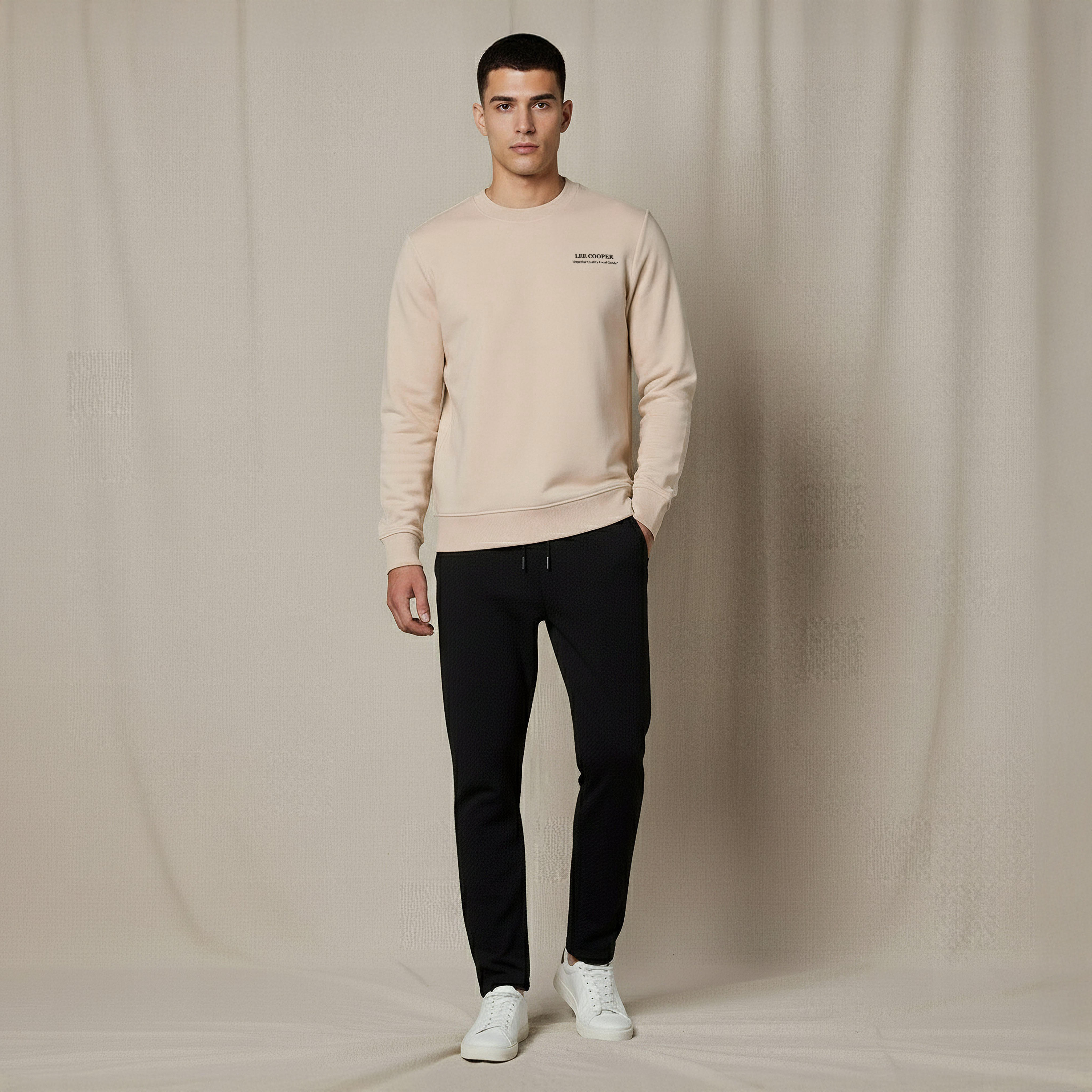 Lee Cooper Men Regular Fit Logo Print Cotton Sweatshirt-men-winterwear-hoodiesandsweatshirts-image-2