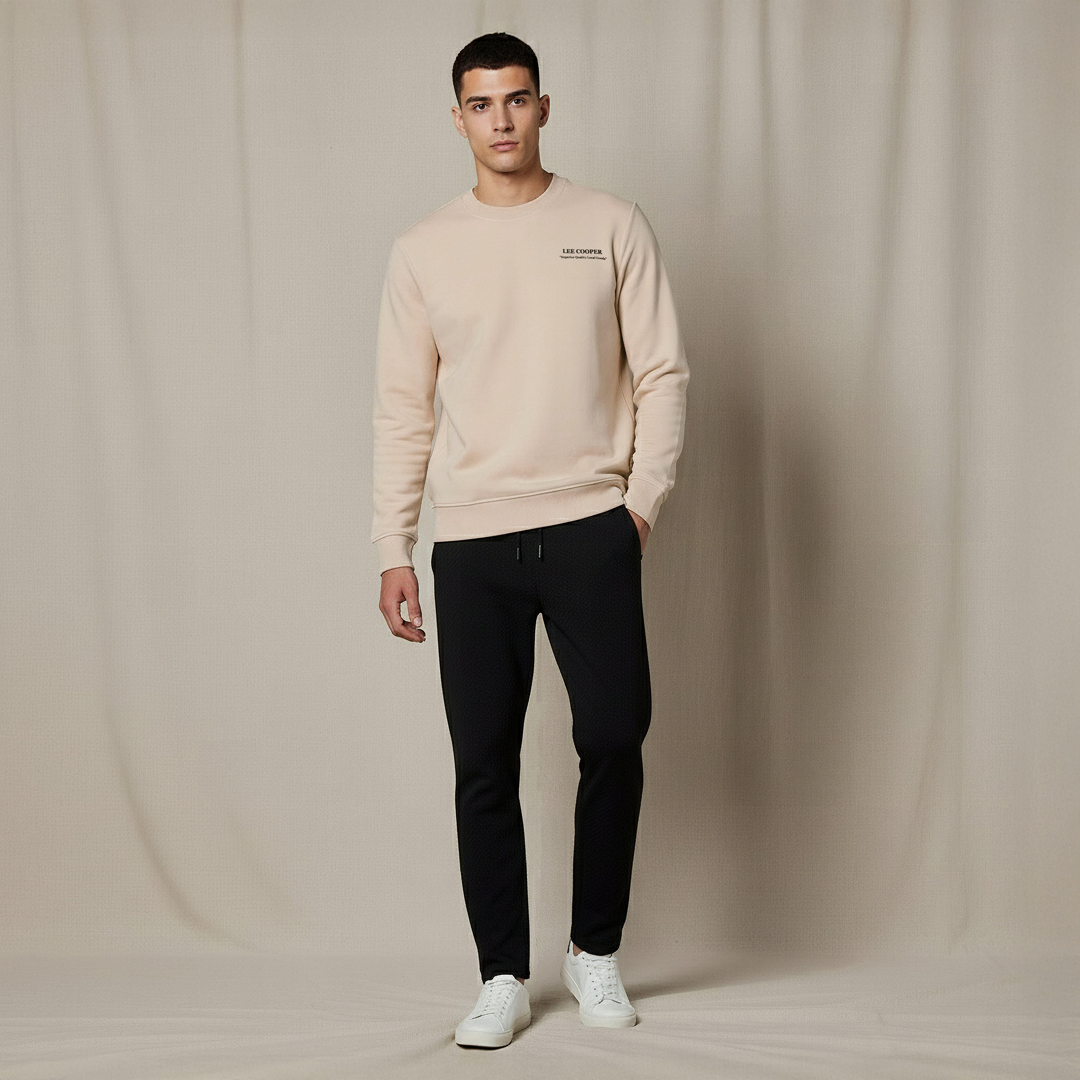 سويت شيرت رجالي قطن بطبعات شعار وقصة عادية من لي كوبر-men-winterwear-hoodiesandsweatshirts-image-5