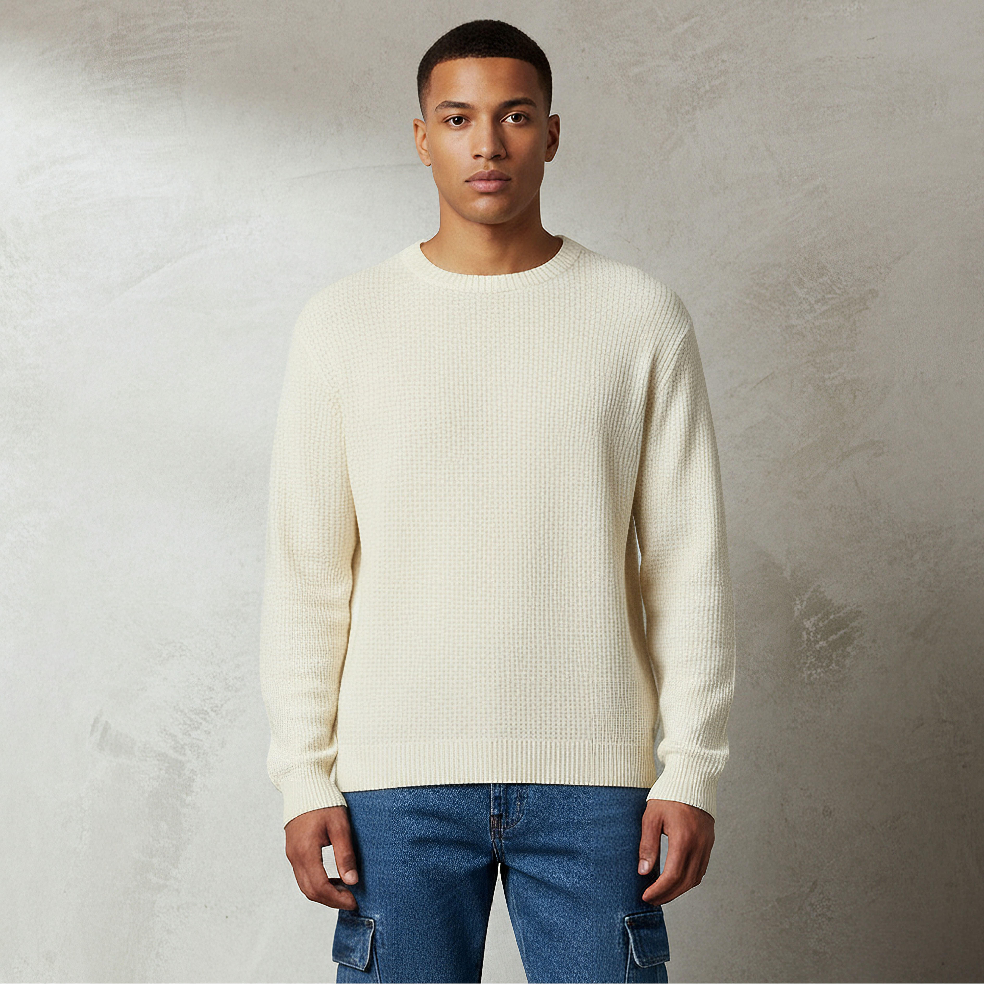 كنزة بياقة ضيقة بارزة الملمس محبوكة أوساكا من لي كوبر-men-clothing-sweatersandpullovers-image-1