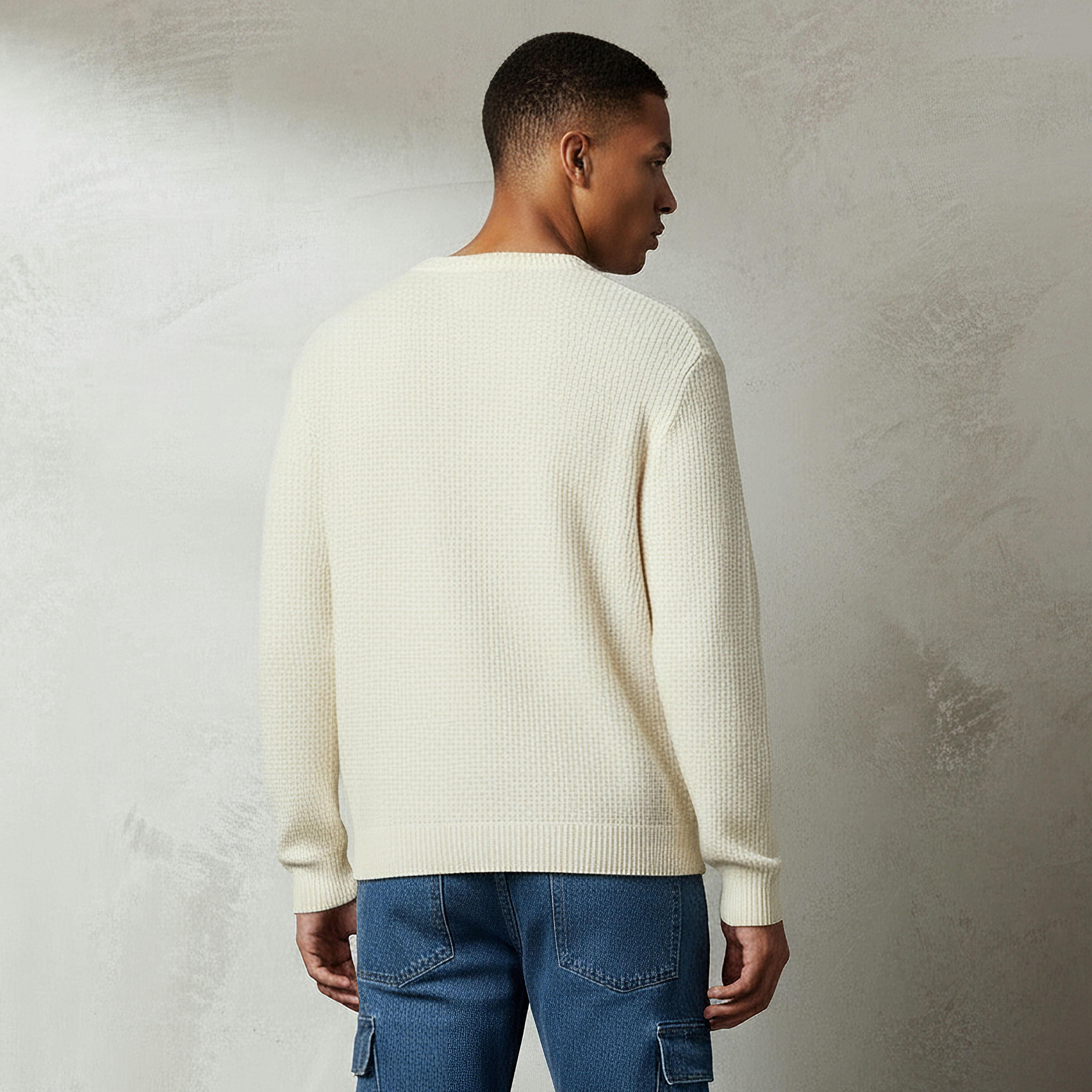 كنزة بياقة ضيقة بارزة الملمس محبوكة أوساكا من لي كوبر-men-clothing-sweatersandpullovers-image-3