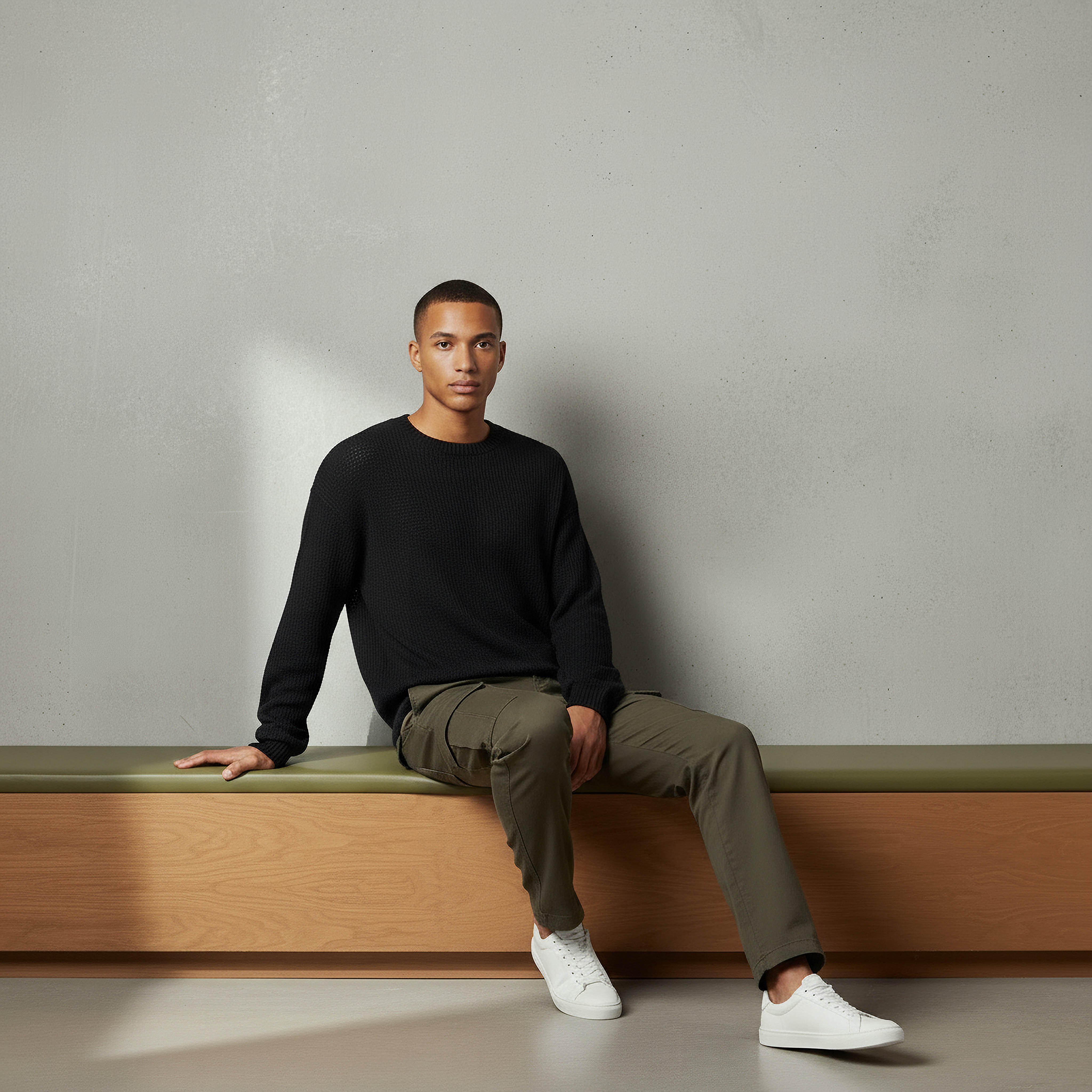 كنزة بياقة ضيقة بارزة الملمس محبوكة أوساكا من لي كوبر-men-clothing-sweatersandpullovers-image-2