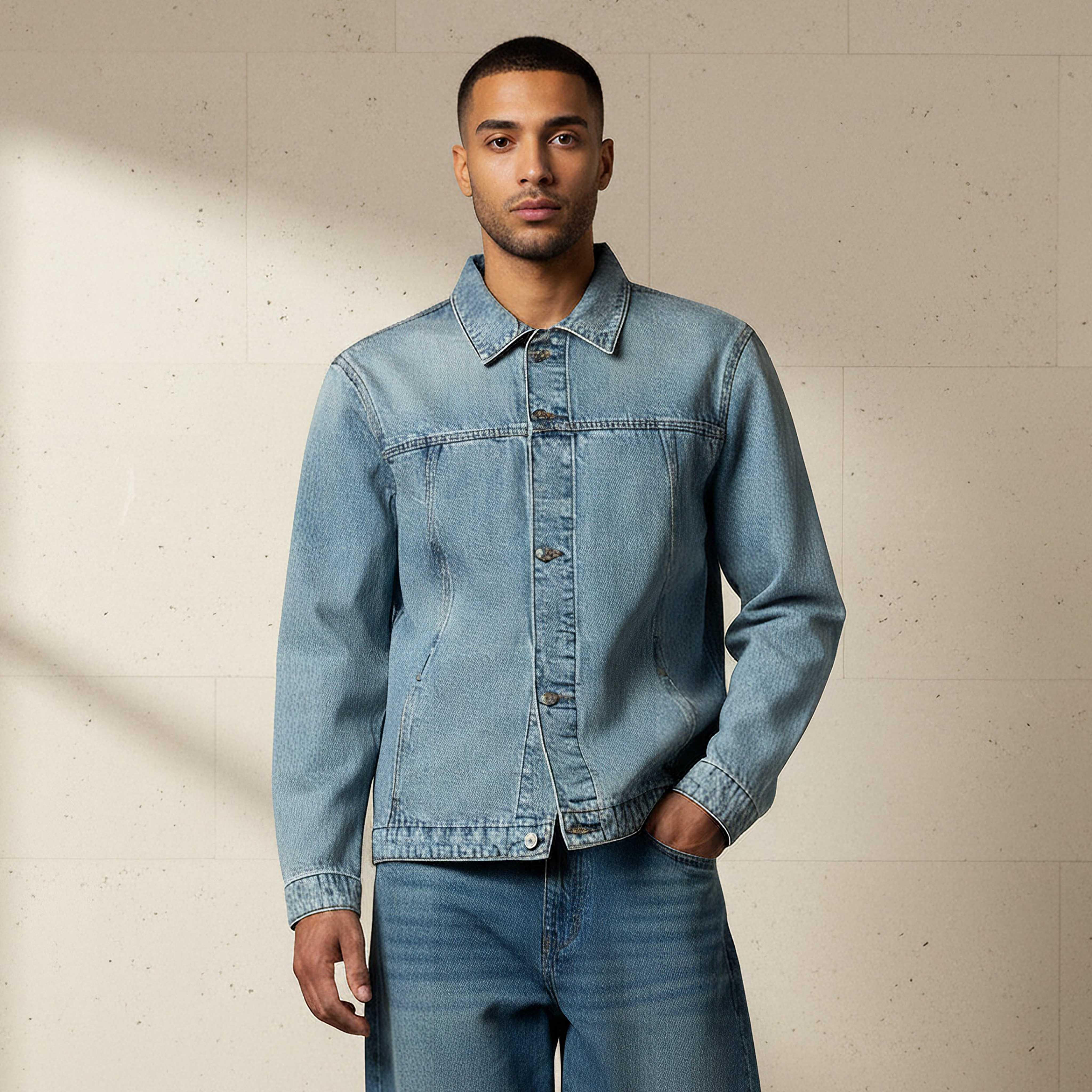 جاكيت تراكر دينم رجالي بقصة عادية من لي كوبر-men-clothing-jacketsandblazers-jackets-image-6