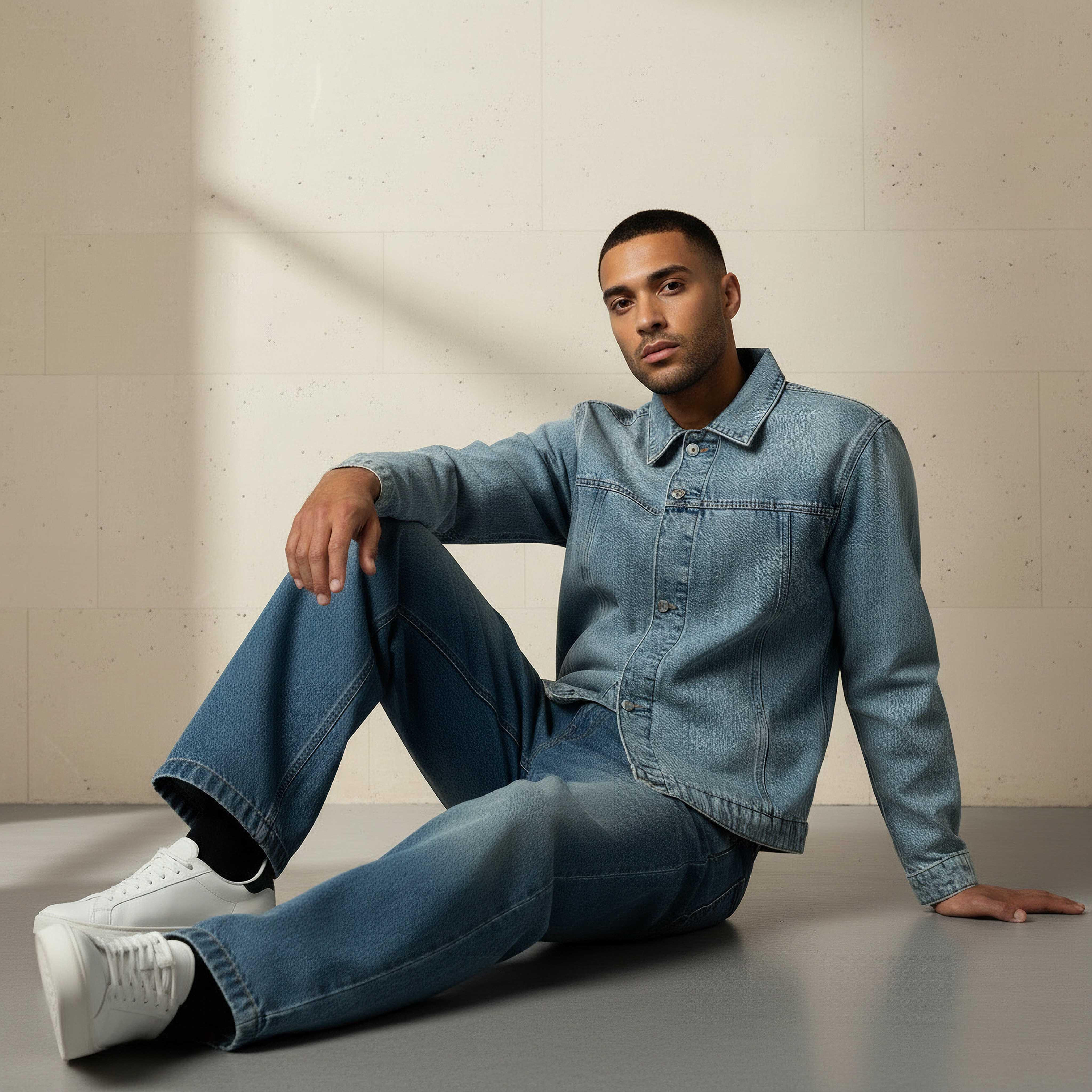 جاكيت تراكر دينم رجالي بقصة عادية من لي كوبر-men-clothing-jacketsandblazers-jackets-image-2