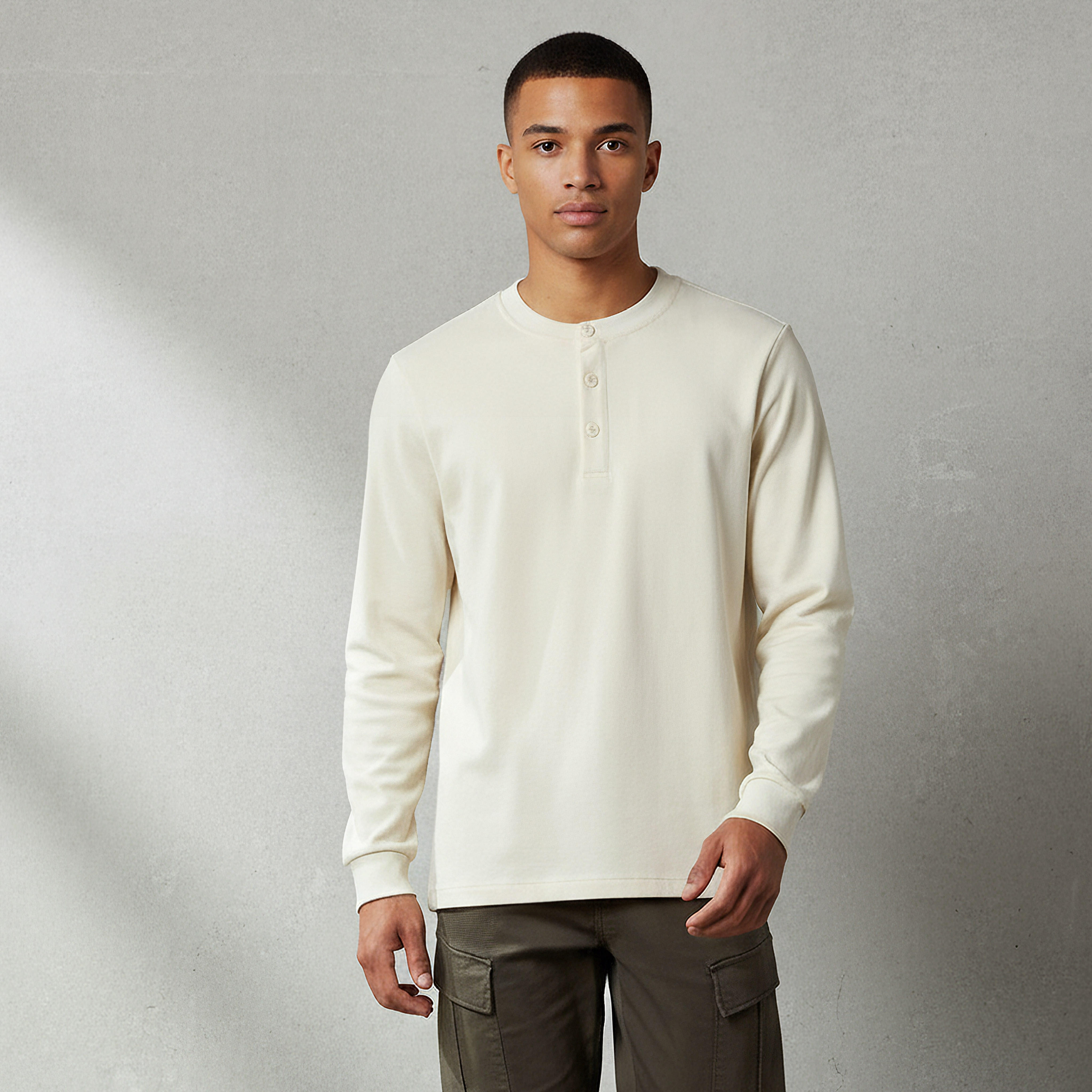 Lee Cooper Men Regular Fit Henley Neck Long Sleeve T-shirt-men-clothing-tshirtsandpolos-tshirts-image-1
