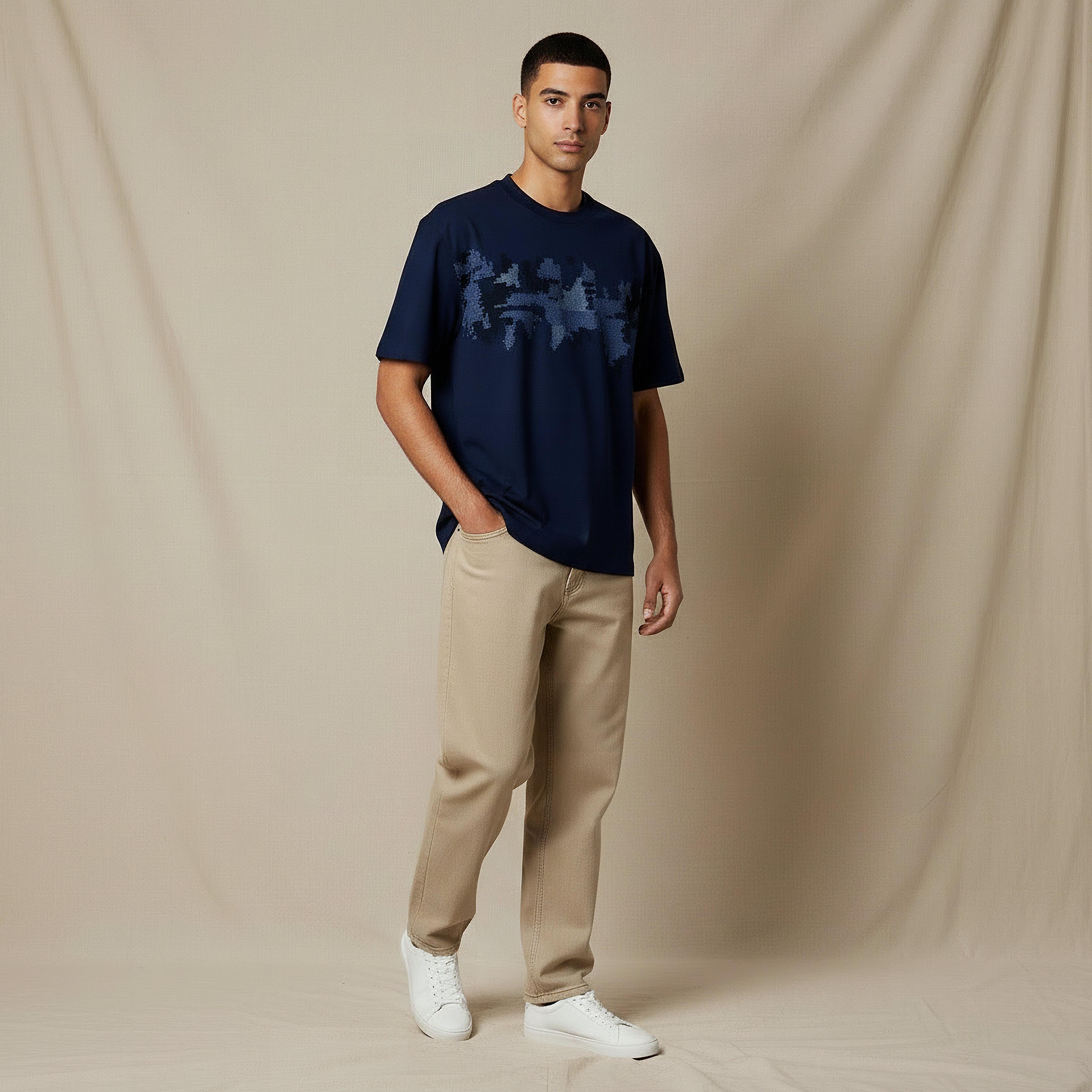 Lee Cooper Men Regular Fit Crew Neck Short Sleeve Embroidered T-shirt-men-clothing-tshirtsandpolos-tshirts-image-2