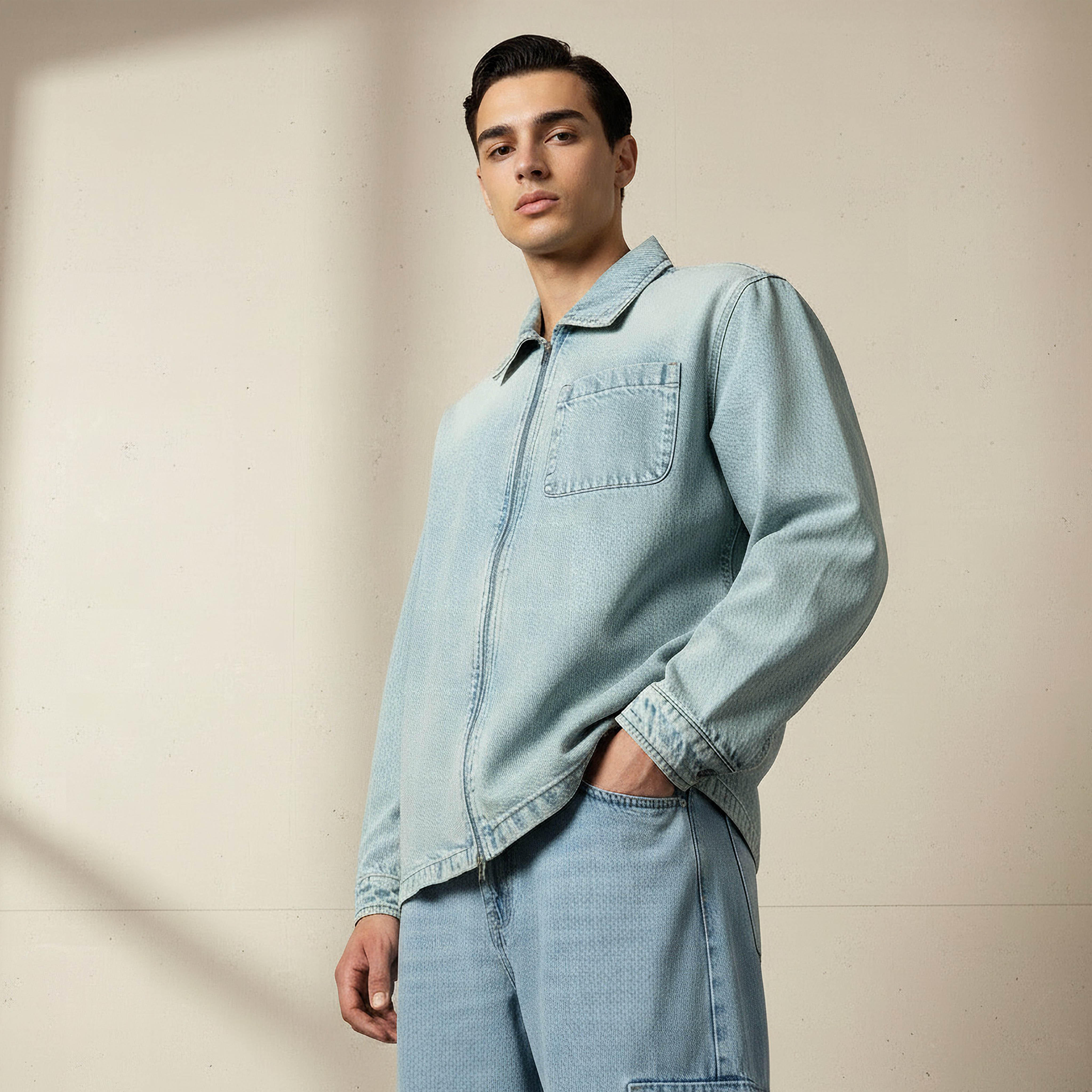 شاكيت رجالي بسحاب إغلاق وقصة عادية من لي كوبر-men-clothing-jacketsandblazers-jackets-image-1
