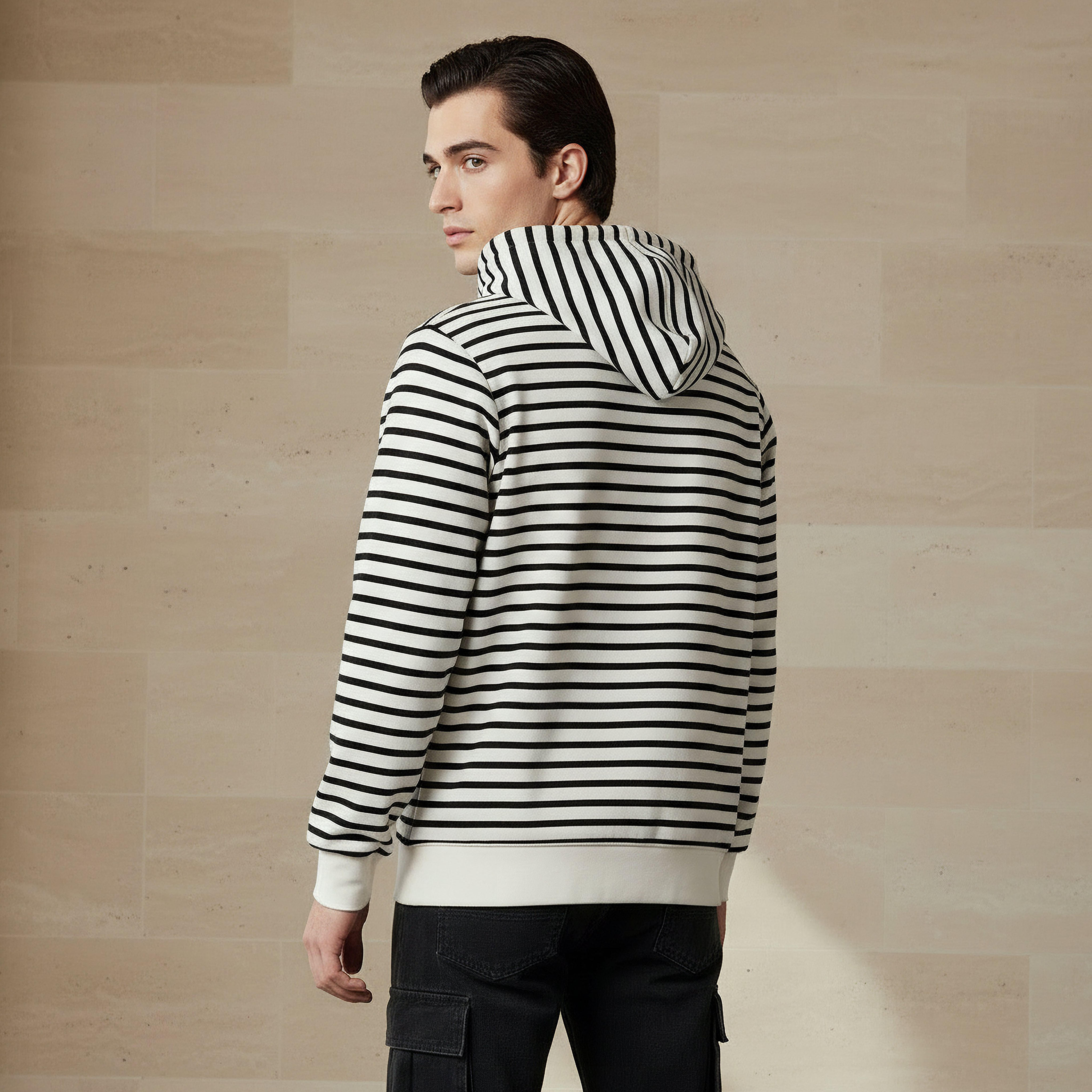هودي رجالي مخطط من لي كوبر-men-winterwear-hoodiesandsweatshirts-image-2