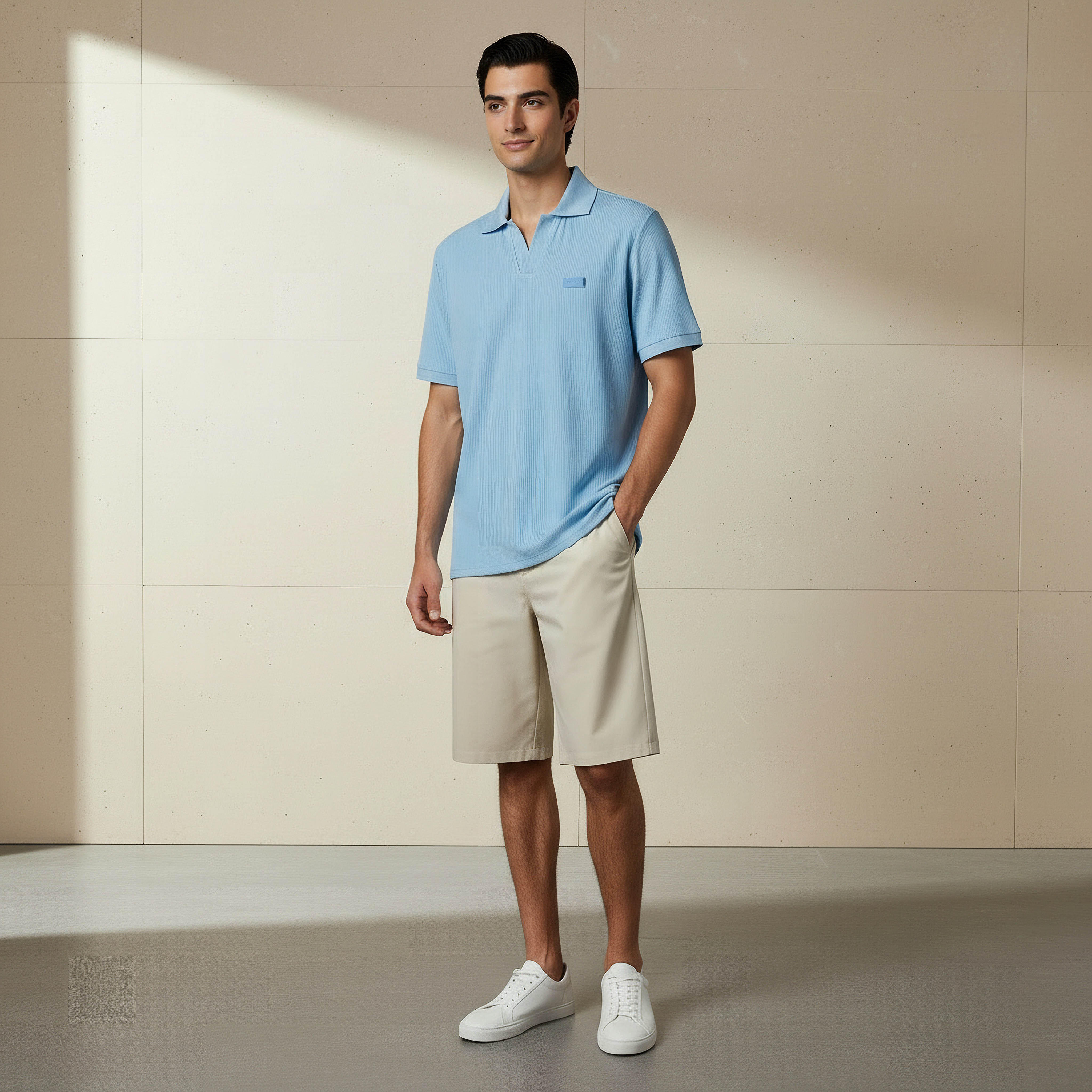 Lee Cooper Men Regular Fit Collared Neck Short Sleeve Ribbed Polo T-shirt-men-clothing-tshirtsandpolos-tshirts-image-2