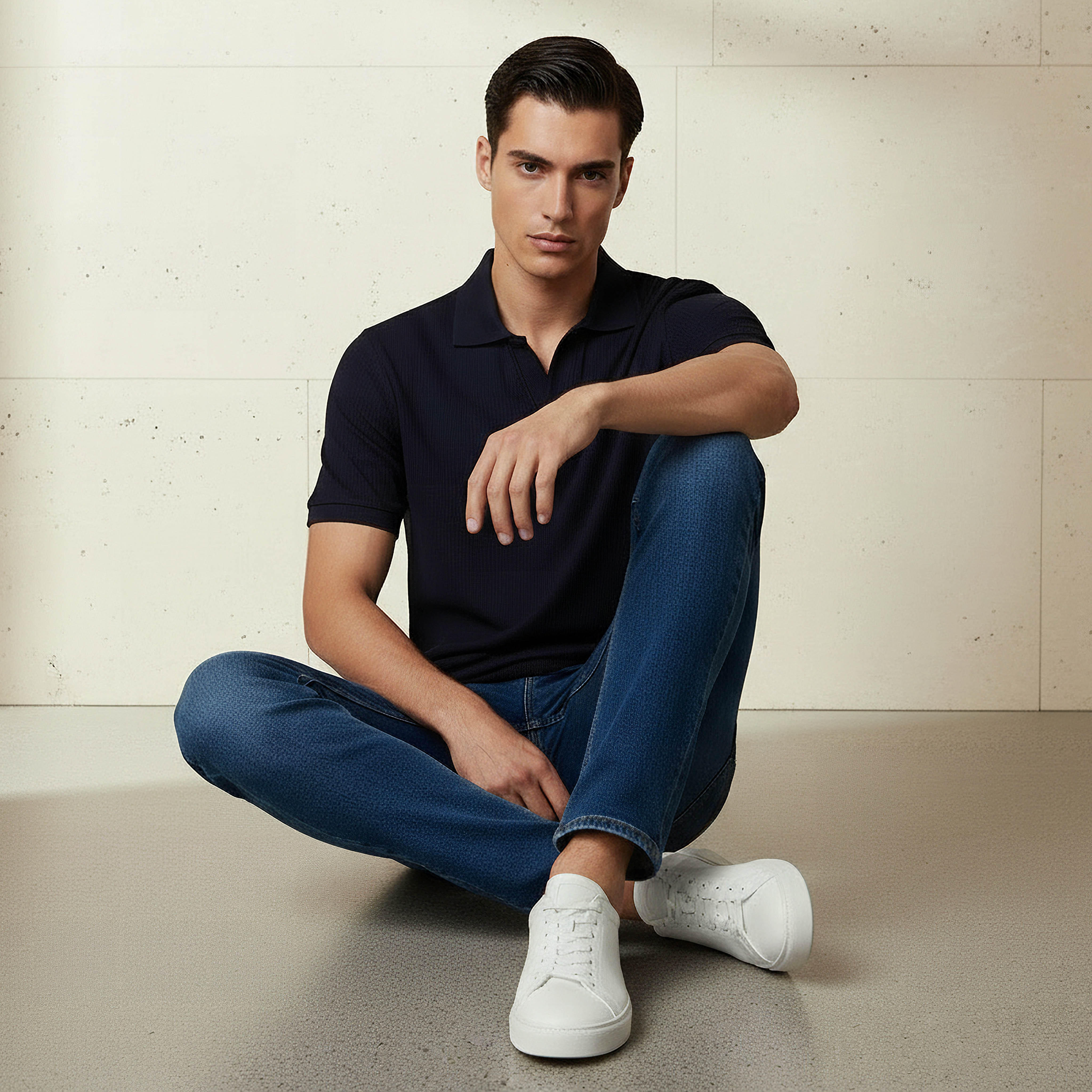 Lee Cooper Men Regular Fit Collared Neck Short Sleeve Ribbed Polo T-shirt-men-clothing-tshirtsandpolos-tshirts-image-5