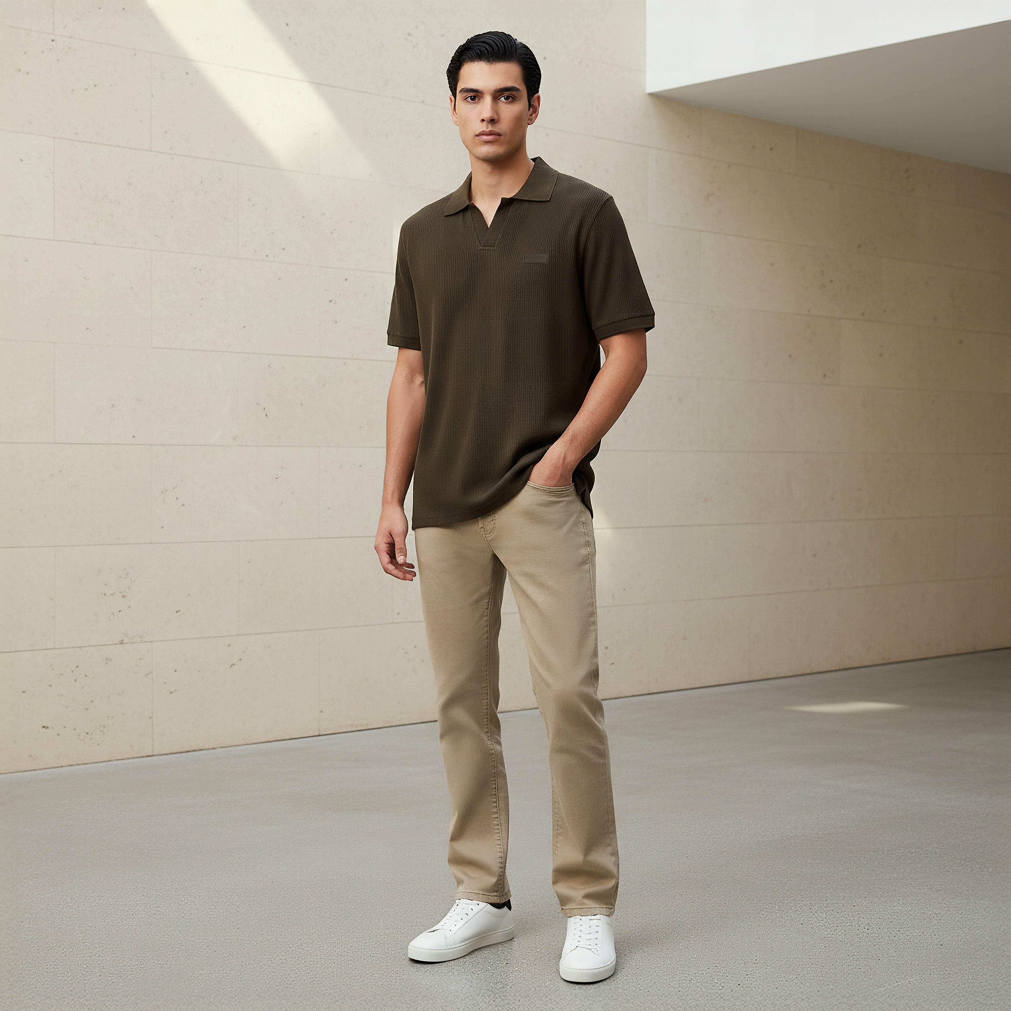 Lee Cooper Men Regular Fit Collared Neck Short Sleeve Ribbed Polo T-shirt-men-clothing-tshirtsandpolos-tshirts-image-2