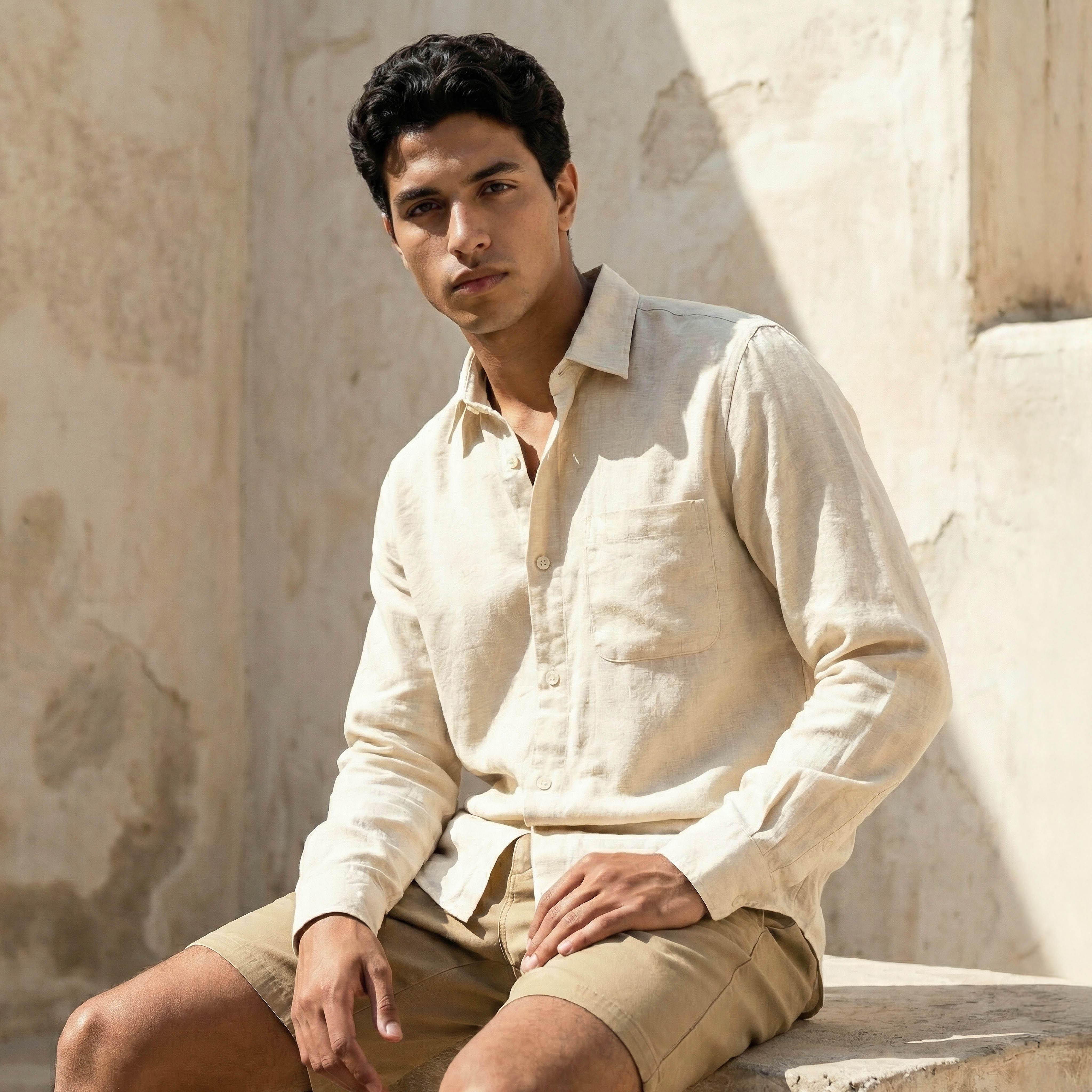 Lee Cooper Men Collared Textured Long Sleeves Shirt-men-clothing-shirts-image-1