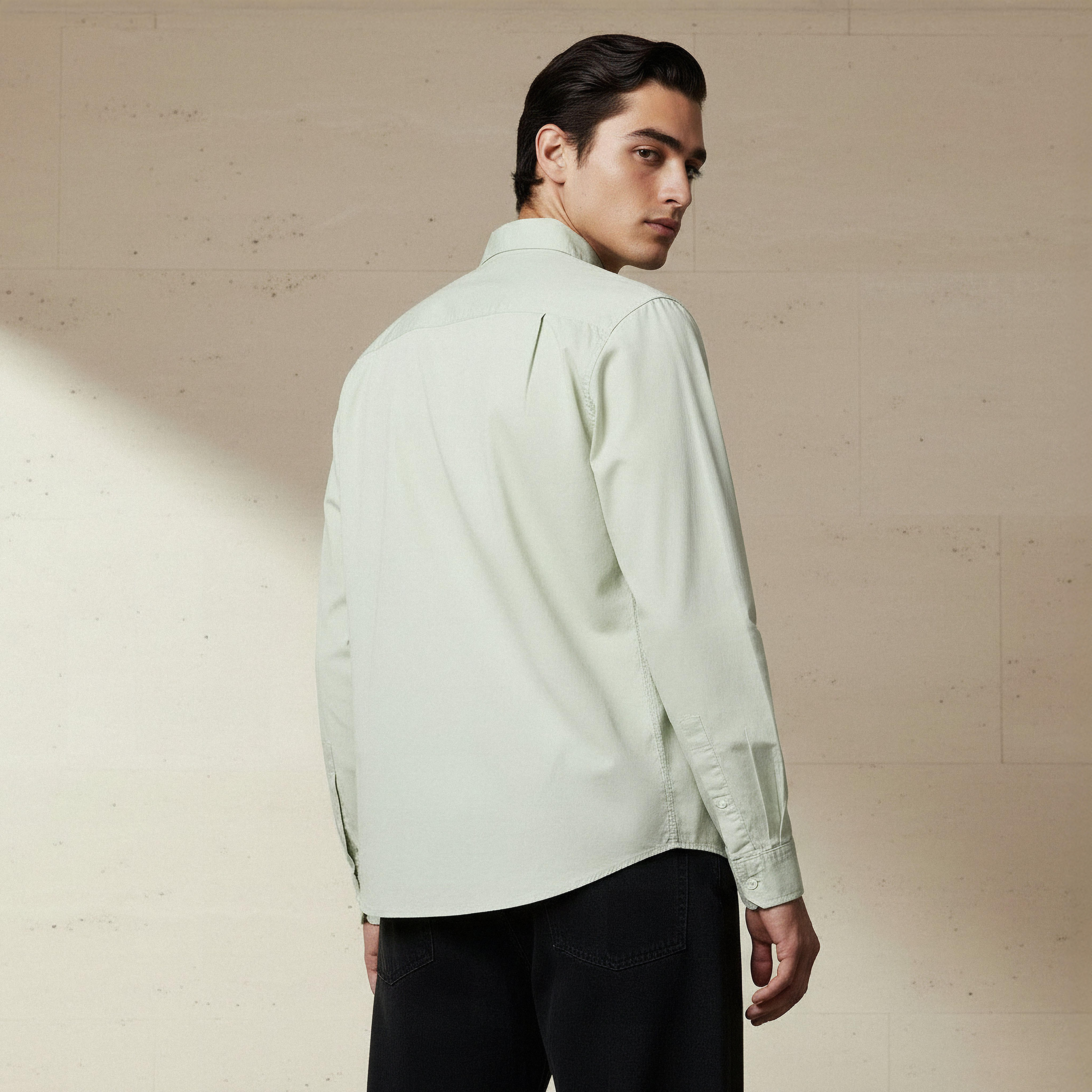 قميص بأكمام طويلة وياقة وقصة عادية للرجال من لي كوبر-men-clothing-shirts-image-2