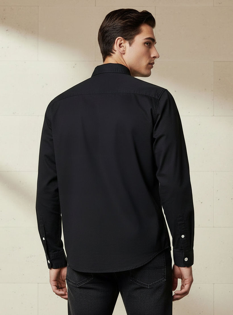 Lee Cooper Men Regular Fit Collared Long Sleeve Shirt-men-clothing-shirts-image-3