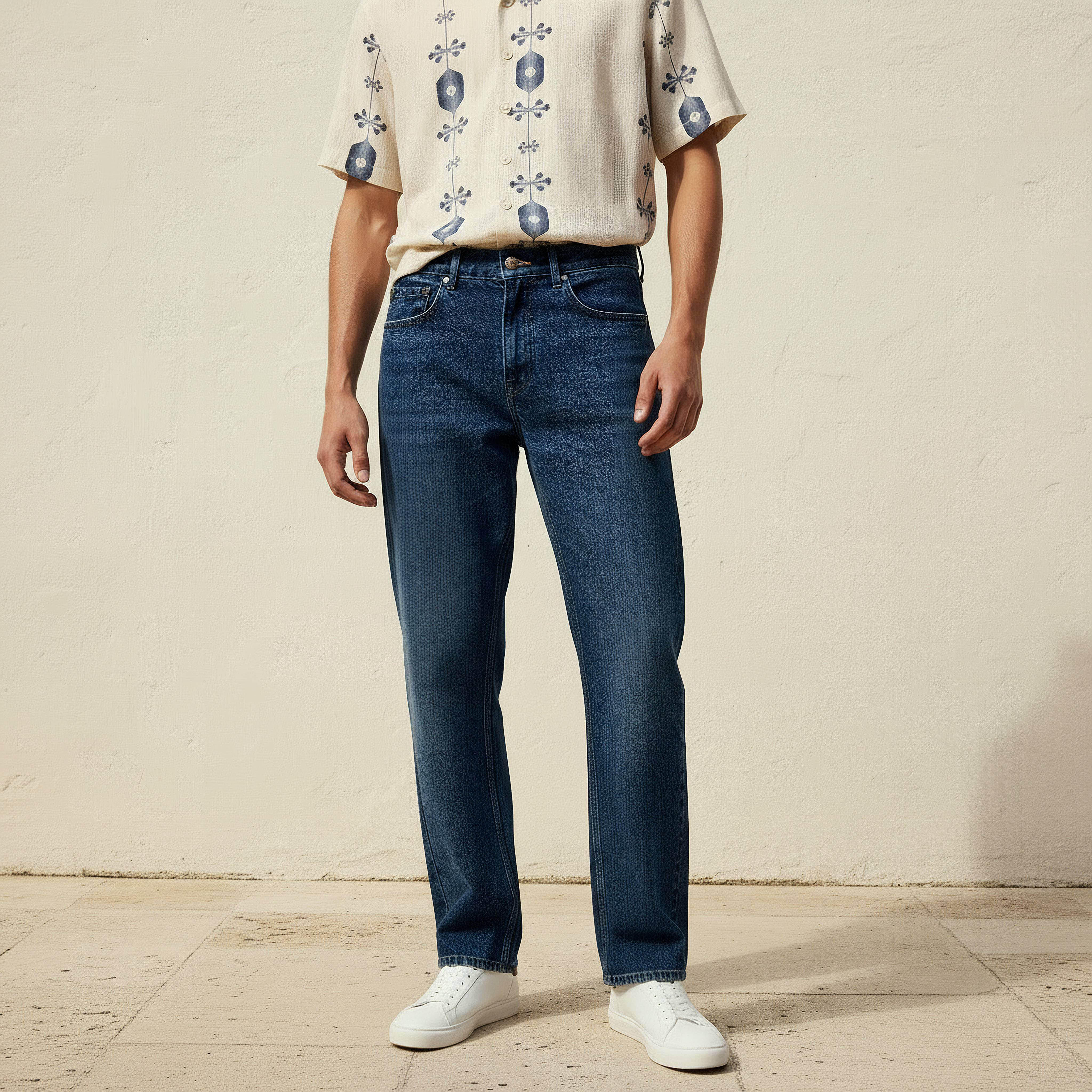 بنطلون جينز مستقيم بخصر متوسط الارتفاع للرجال من لي كوبر-men-clothing-bottoms-jeans-image-1