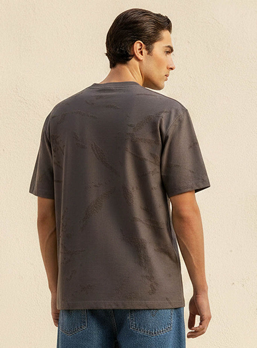 Lee Cooper Men Regular Fit Crew Neck Short Sleeves Jacquard T-shirt-men-clothing-tshirtsandpolos-tshirts-image-4