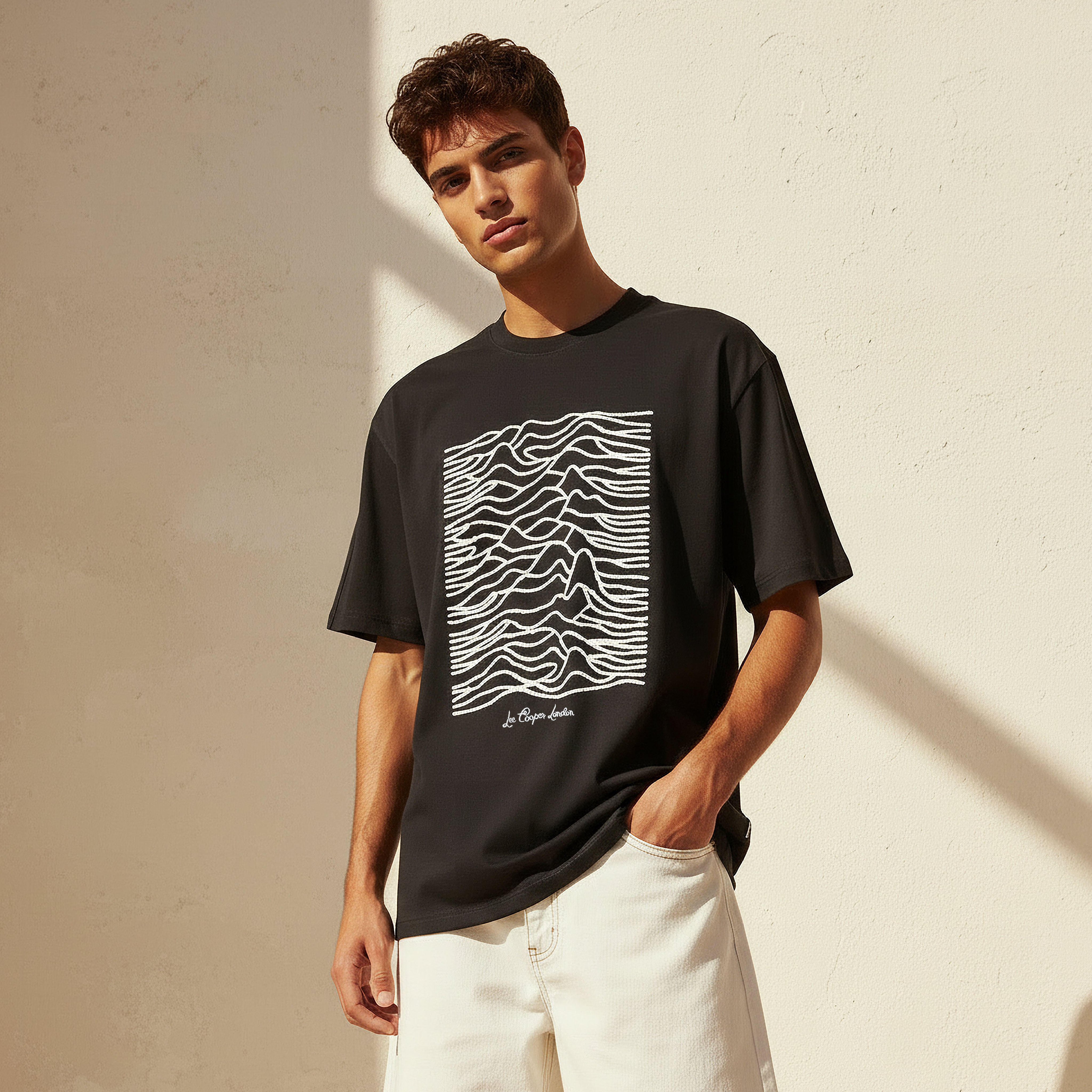 Lee Cooper Men Regular Fit Crew Neck Short Sleeves Embroidered T-shirt-men-clothing-tshirtsandpolos-tshirts-image-1