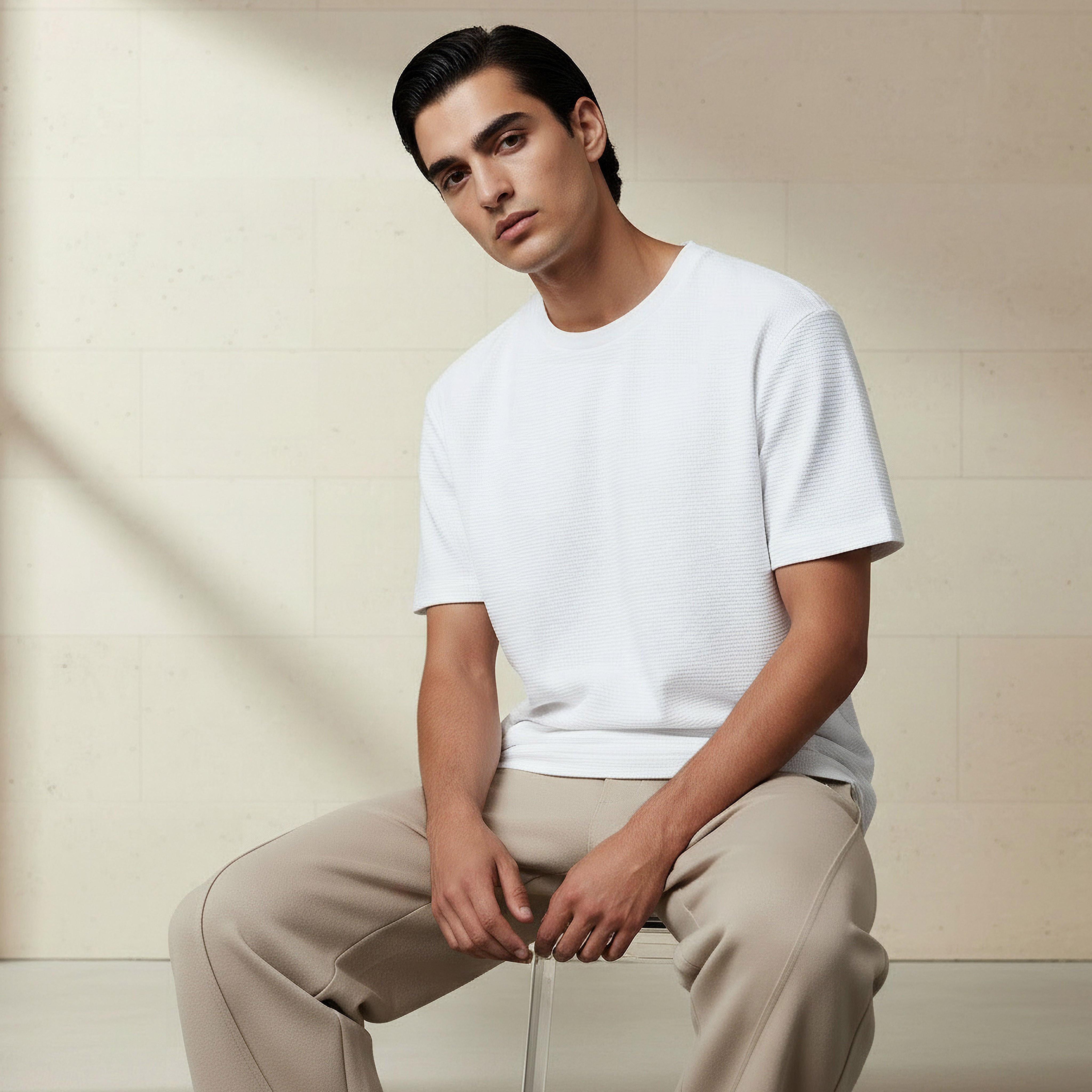Lee Cooper Men Relaxed Fit Crew Neck Short Sleeves Ribbed T-shirt-men-clothing-tshirtsandpolos-tshirts-image-1